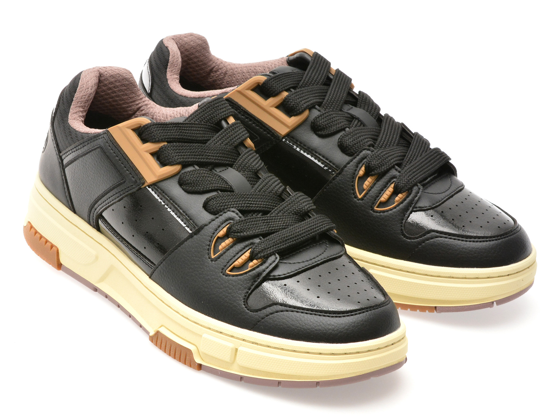 Pantofi sport HUGO negri, 8548, din piele ecologica