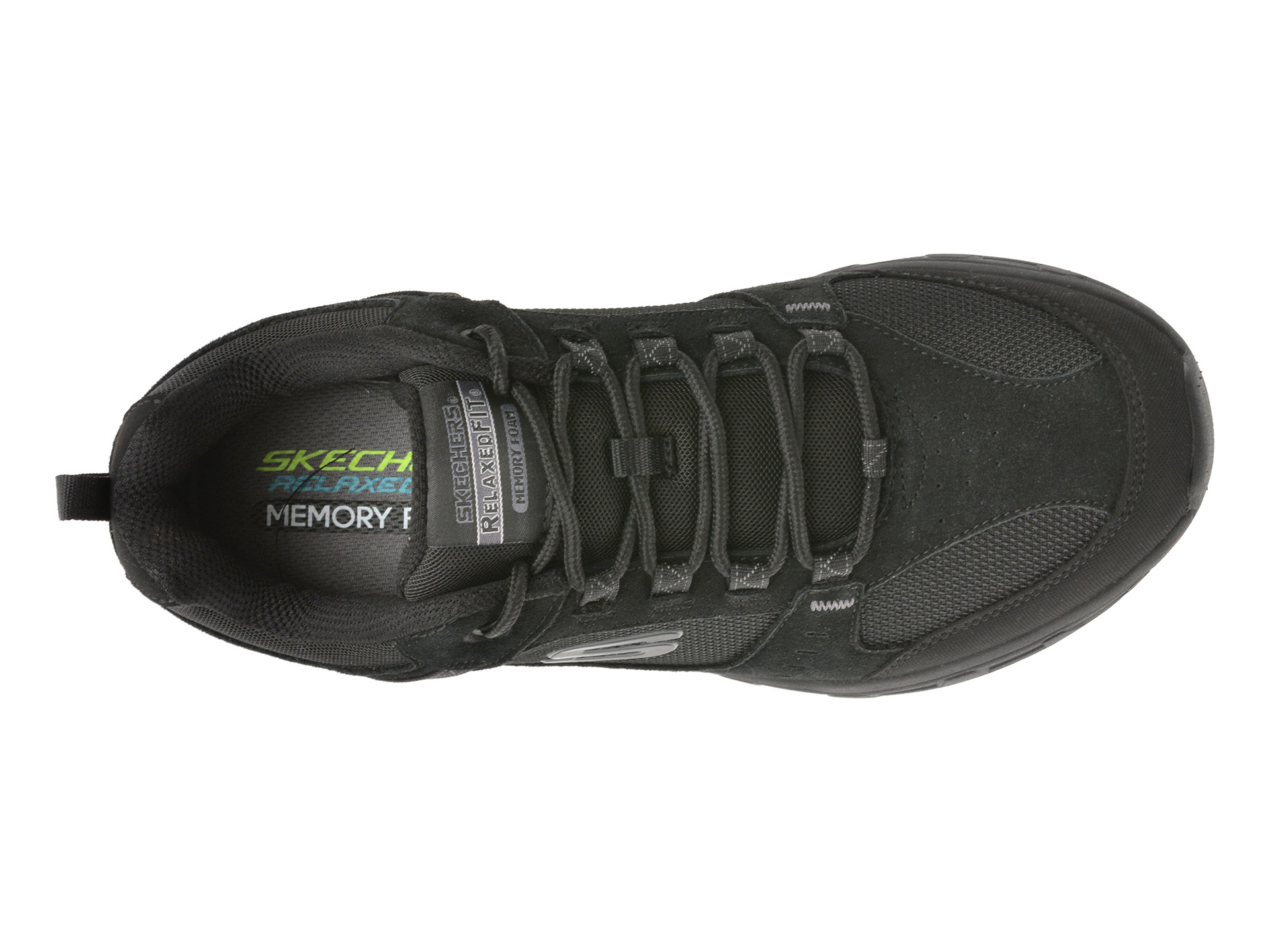 Pantofi sport SKECHERS negri, OAK CANYON, din material textil si piele naturala