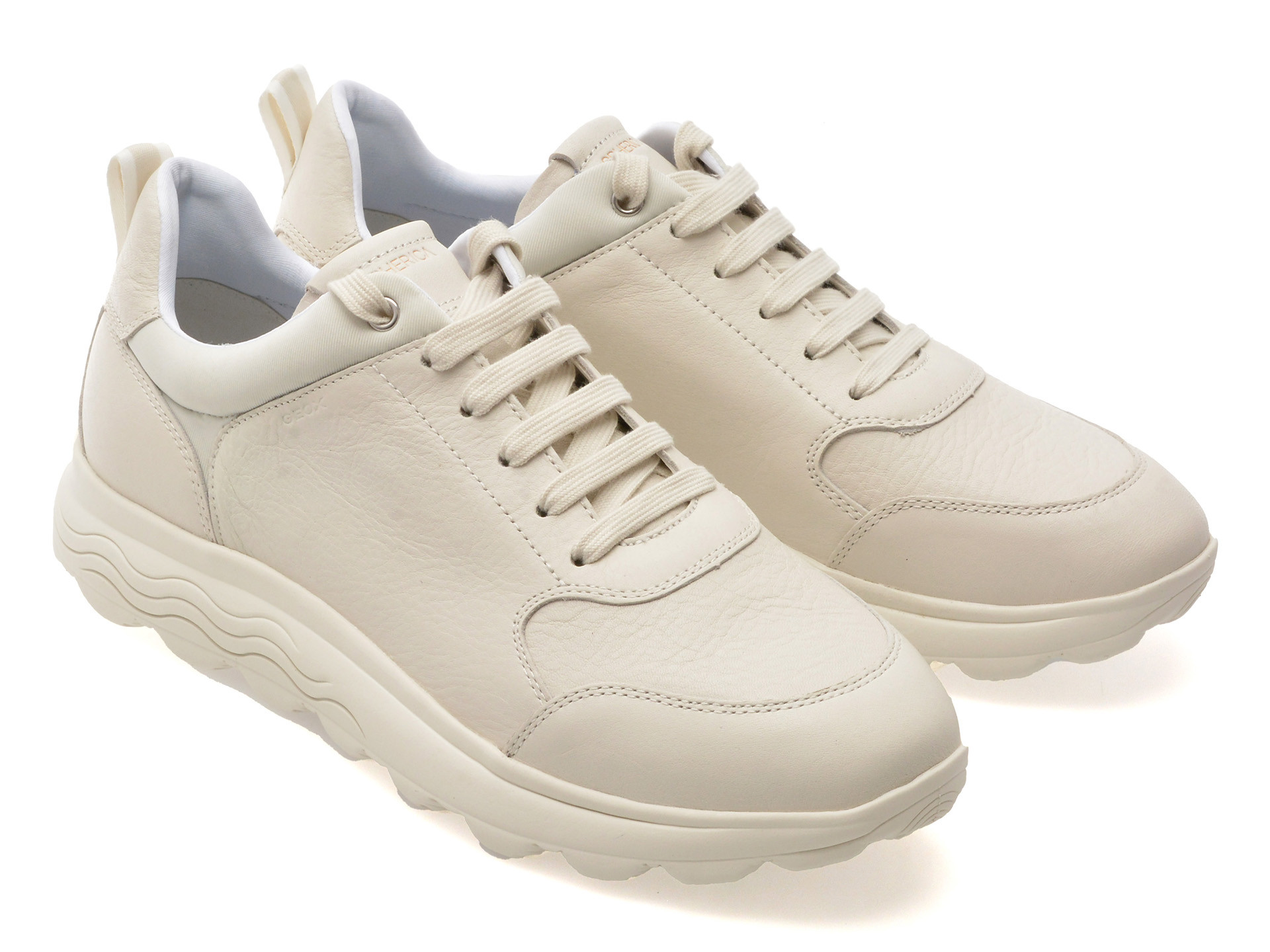 Pantofi sport GEOX albi, U55BYA, din piele naturala