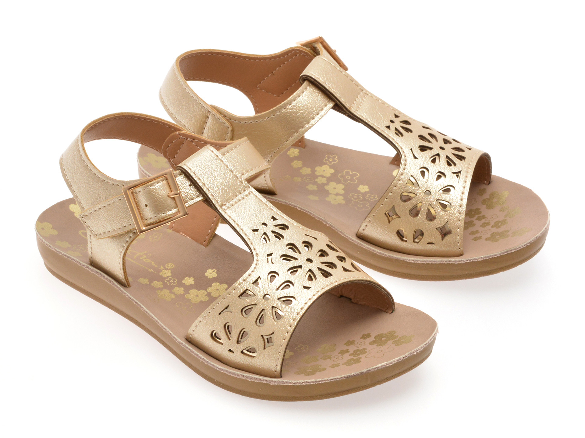 Sandale SELECTION KIDS aurii, 82949, din piele ecologica