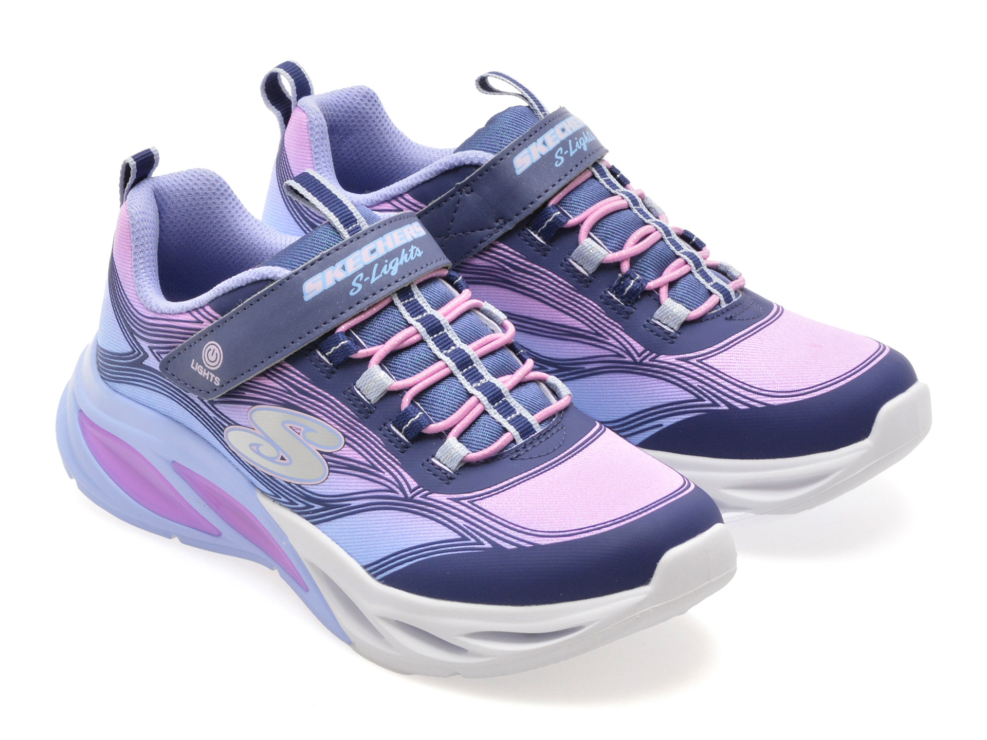 Pantofi sport SKECHERS bleumarin, COSMIC GLOW, din material textil