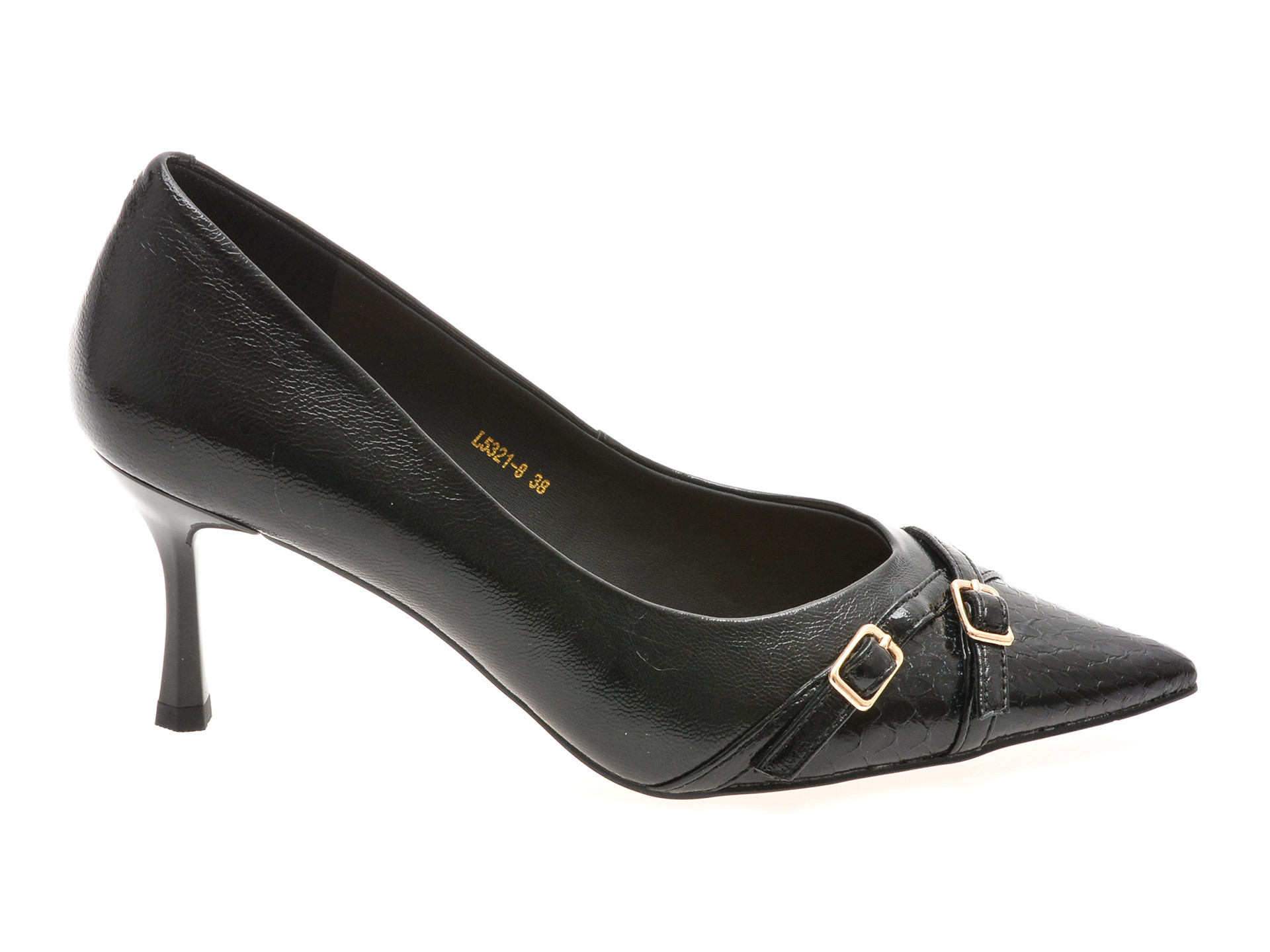 Pantofi eleganti EPICA negri, L5321, din piele naturala