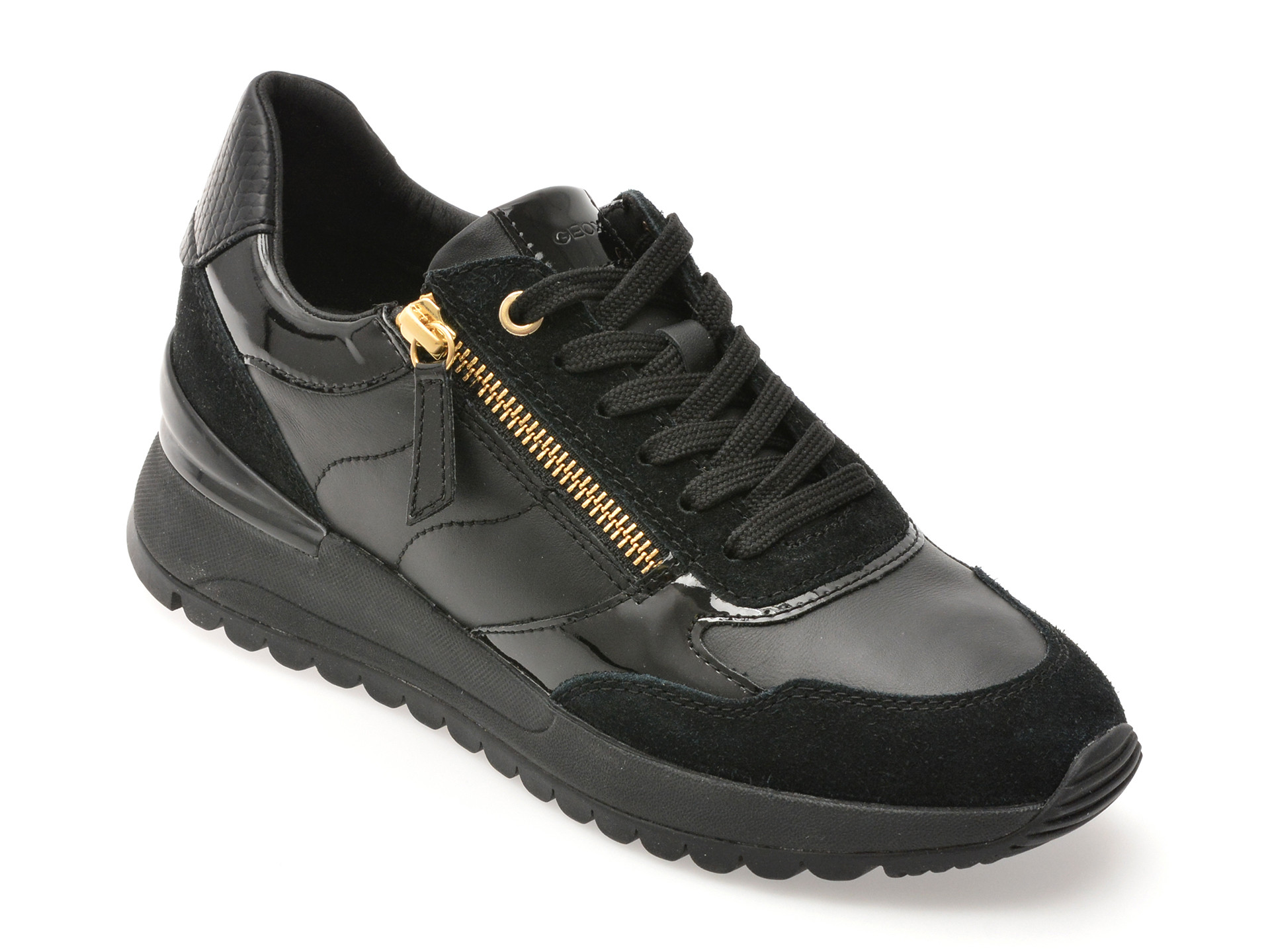 Pantofi sport GEOX negri, D4600A, din piele naturala