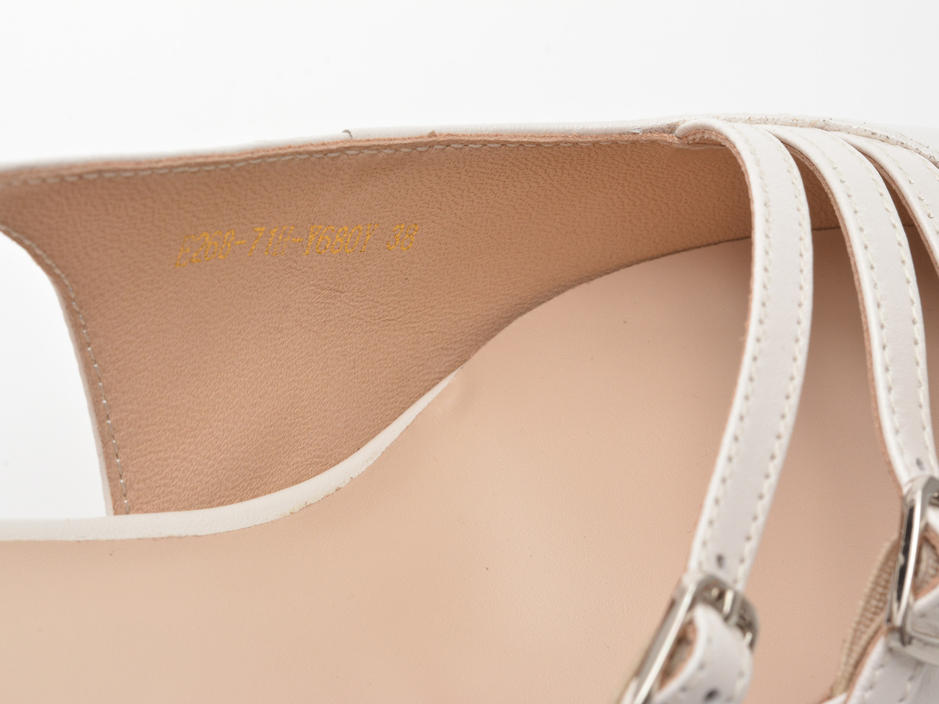 Pantofi eleganti EPICA albi, E268, din piele naturala