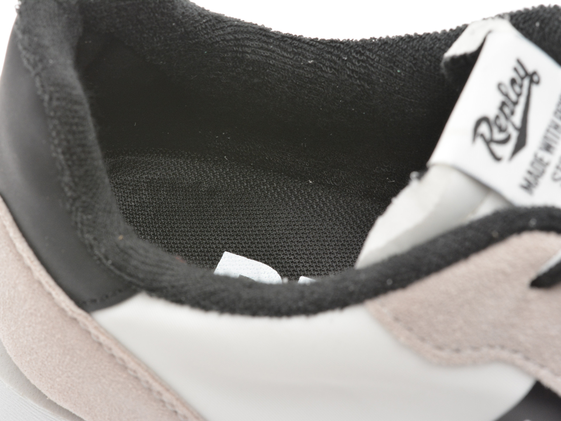 Pantofi sport REPLAY alb-negru, GMS68, din material textil