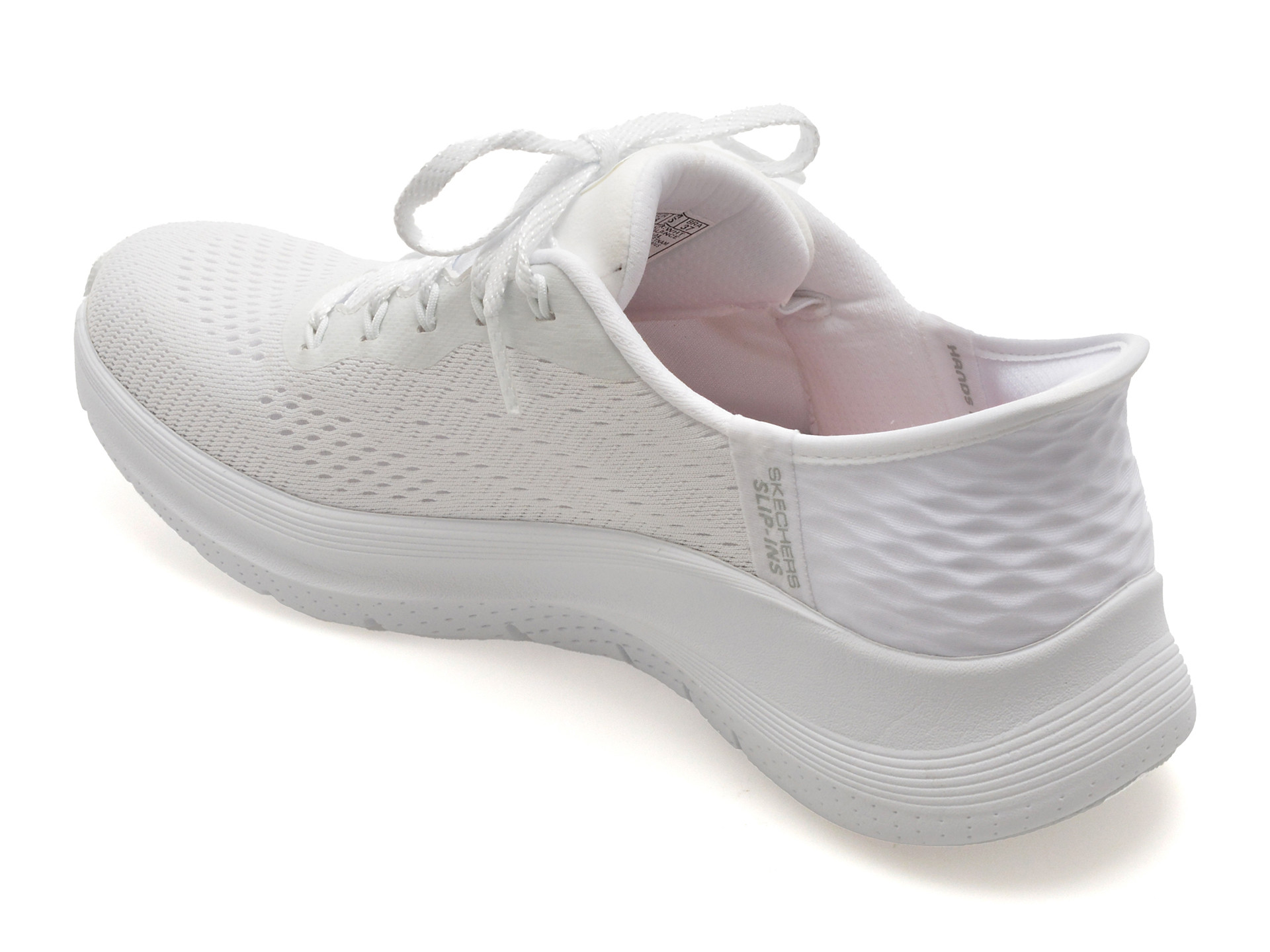 Pantofi sport SKECHERS albi, ARCH FIT 2.0, din material textil