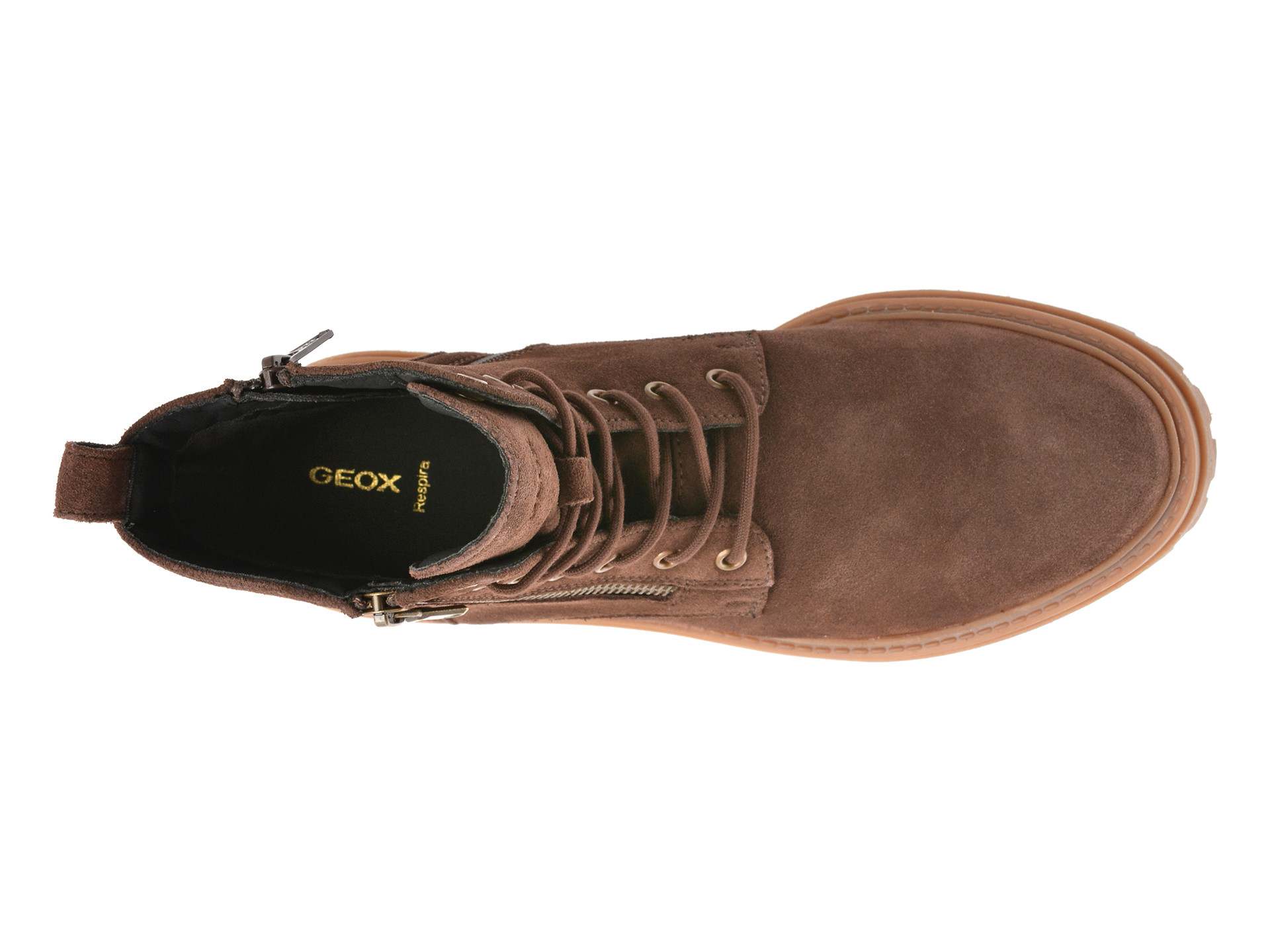 Bocanci GEOX maro, D16HRF, din piele intoarsa