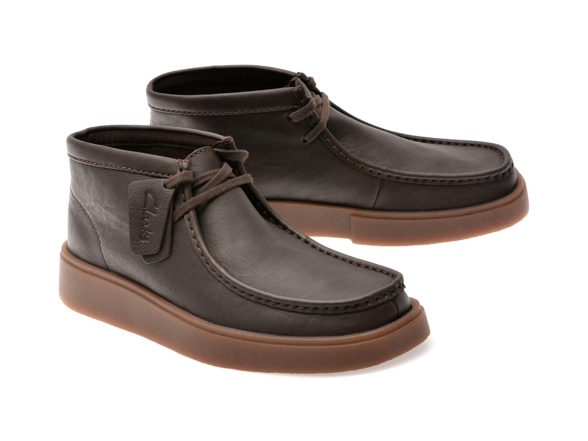 Ghete CLARKS maro, TORVIEW HI, din piele naturala