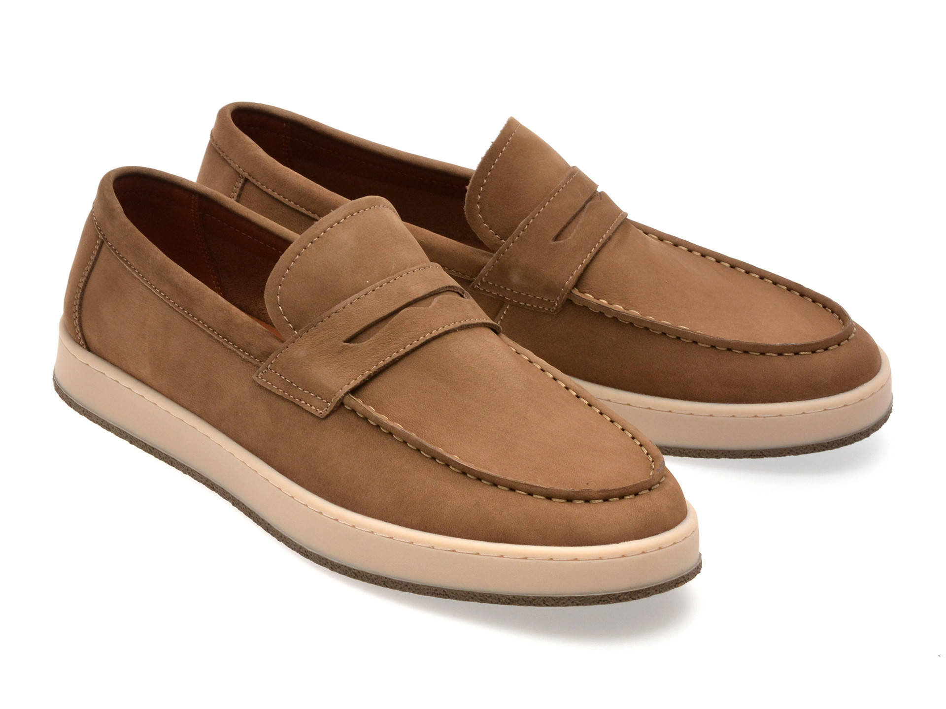 Mocasini OTTER maro, MU145, din nabuc