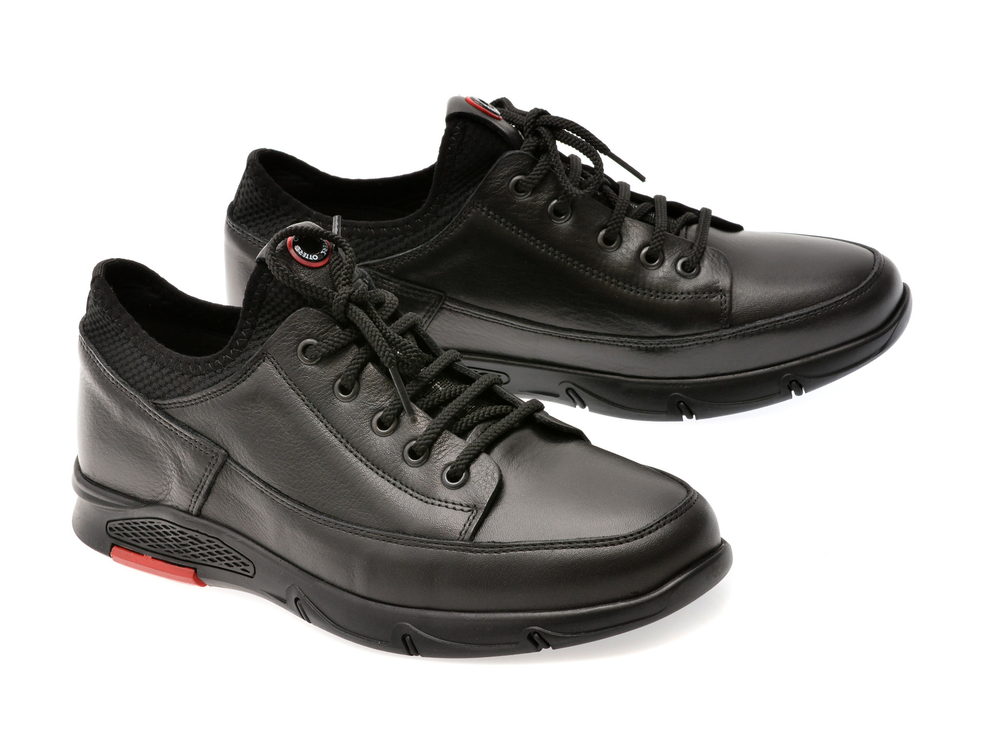 Pantofi sport OTTER negri, CASPER 11, din piele naturala