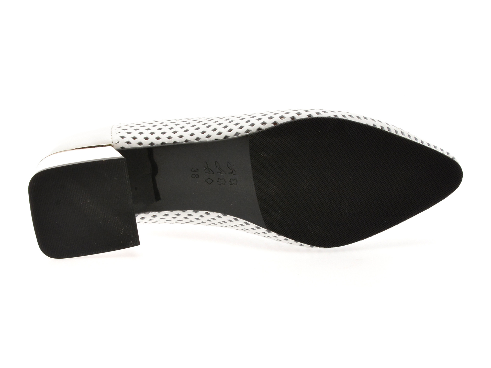 Pantofi EPICA albi, 6192301, din piele naturala