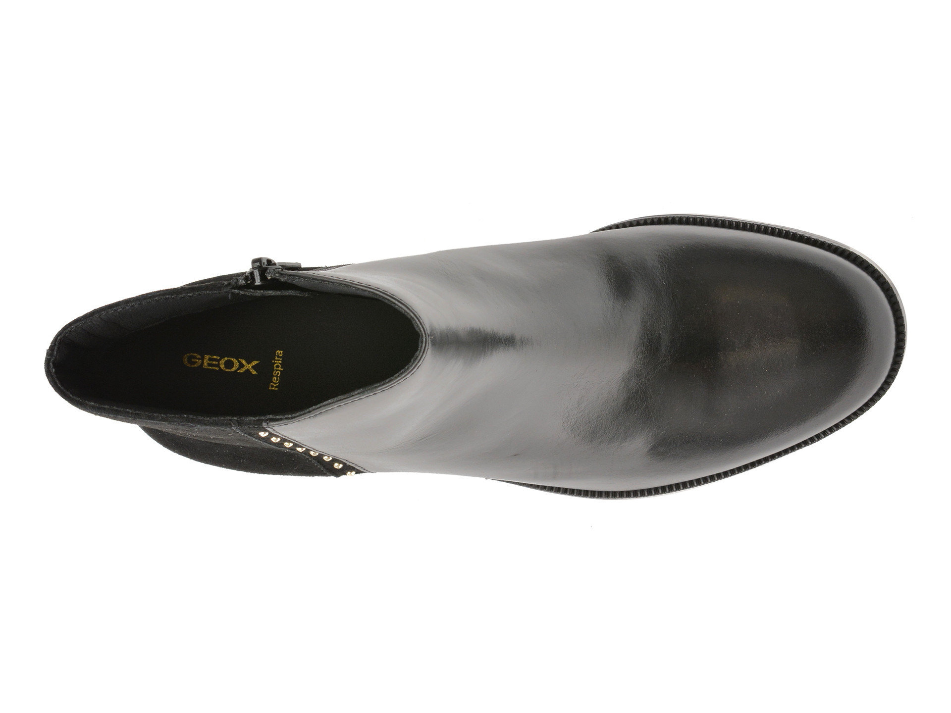 Ghete GEOX negre, D565EE, din piele naturala