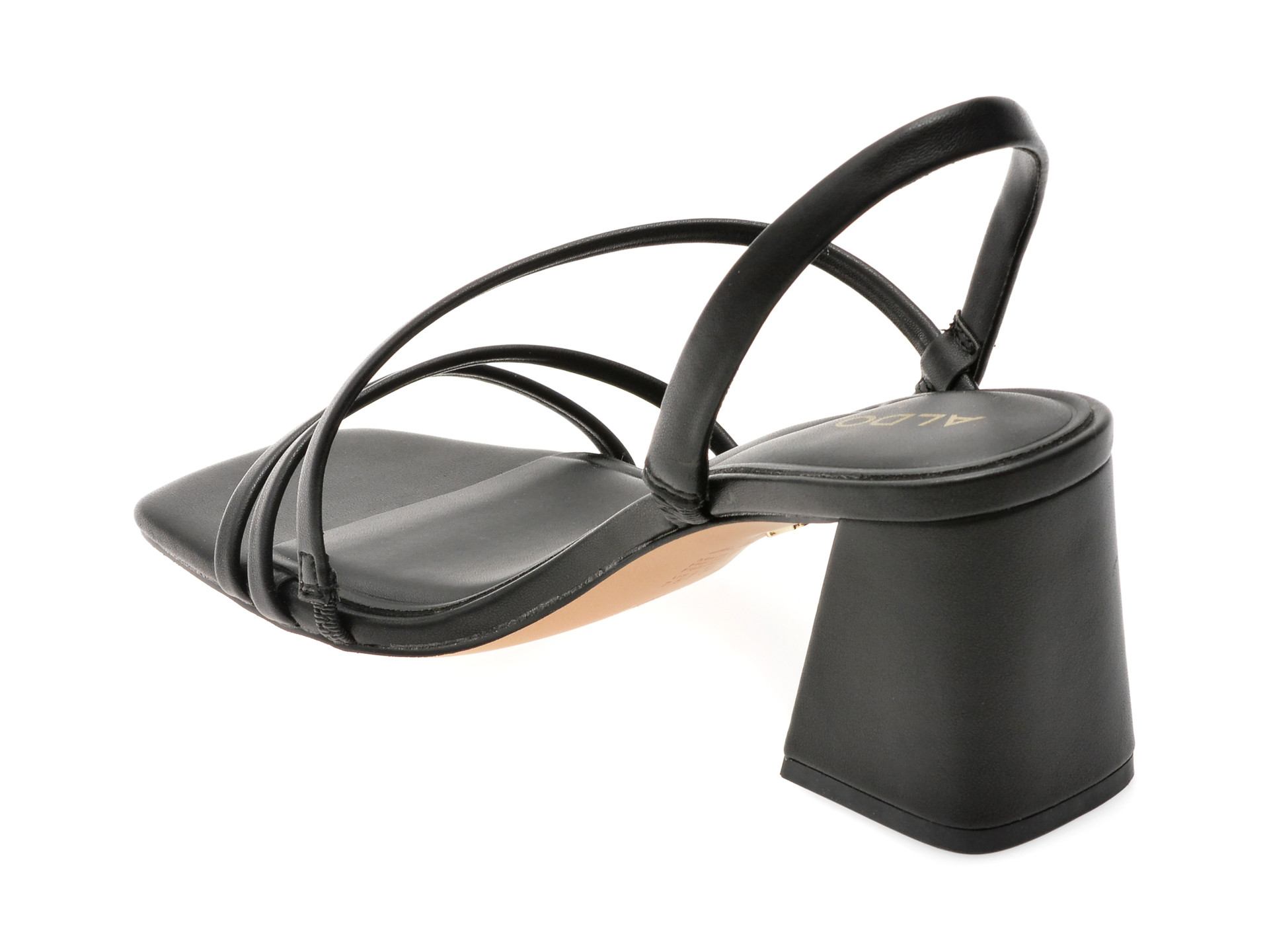 Sandale ALDO negre, ATLANTICUS 001, din piele ecologica