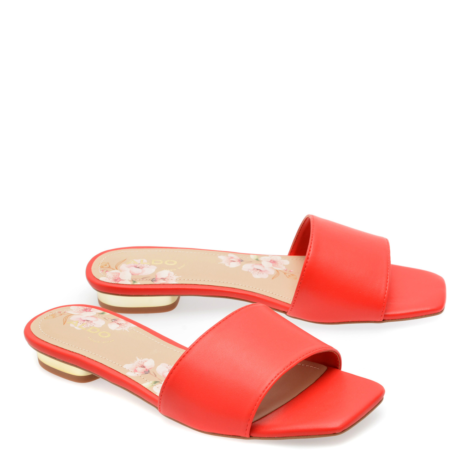 Papuci ALDO rosii, AGNIS 600, din piele ecologica