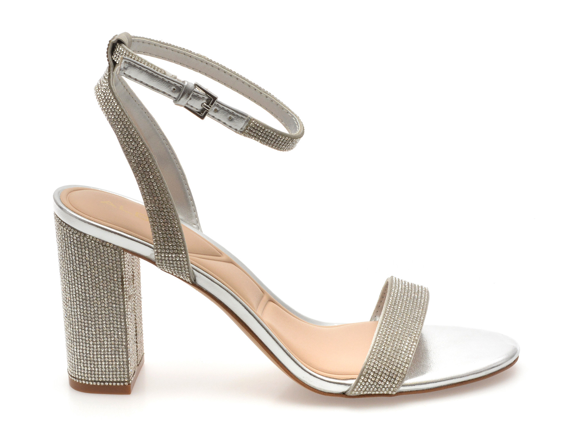 Sandale elegante ALDO argintii, RHIANNON 040, din piele ecologica