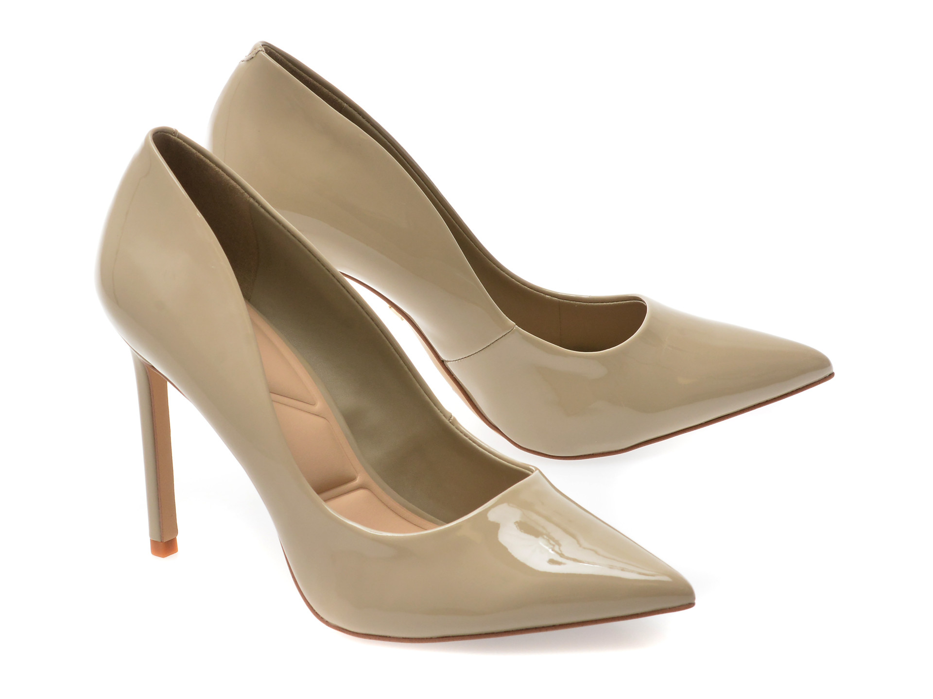 Pantofi eleganti ALDO gri, STESSY 2.0, din piele ecologica lacuita