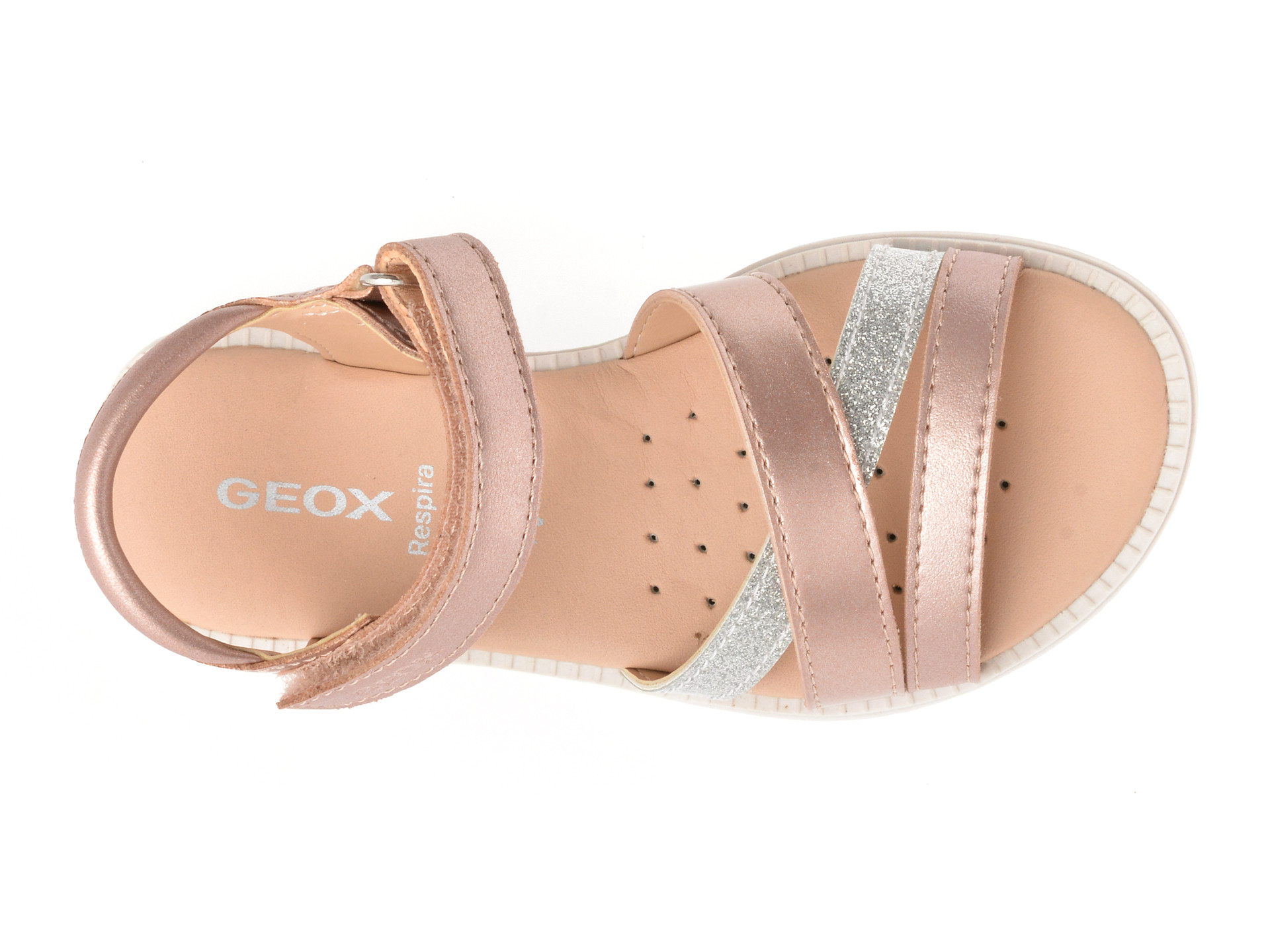 Sandale GEOX roz, J5235D, din piele ecologica