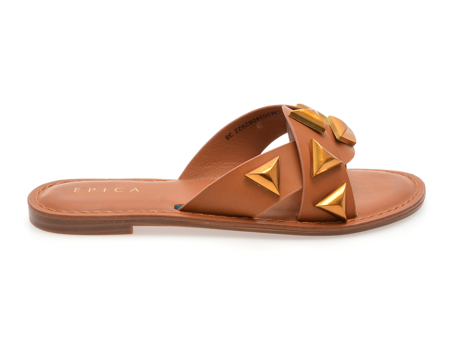 Papuci EPICA maro, 82922, din piele ecologica