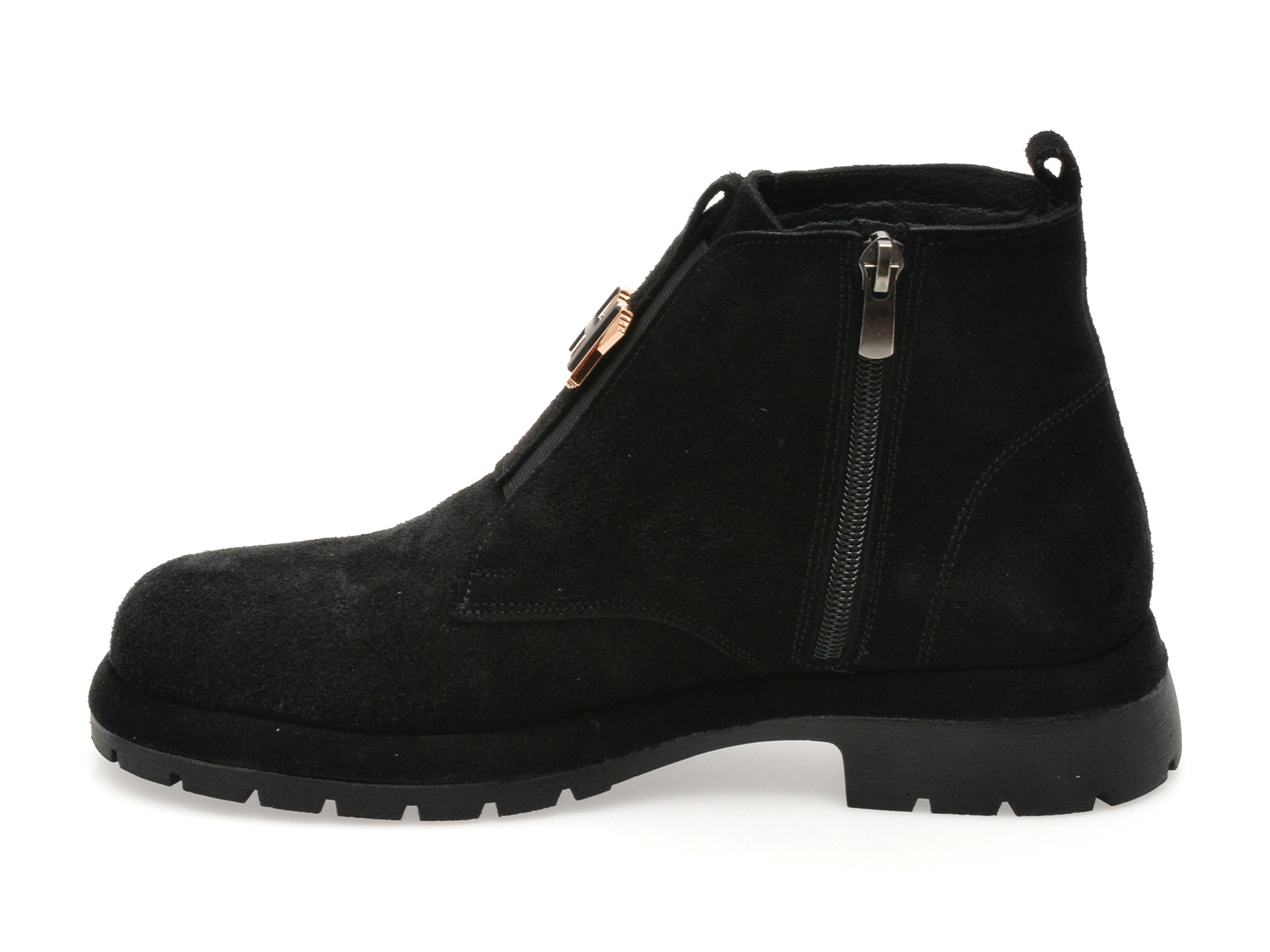 Ghete IMAGE negre, 157525, din piele intoarsa