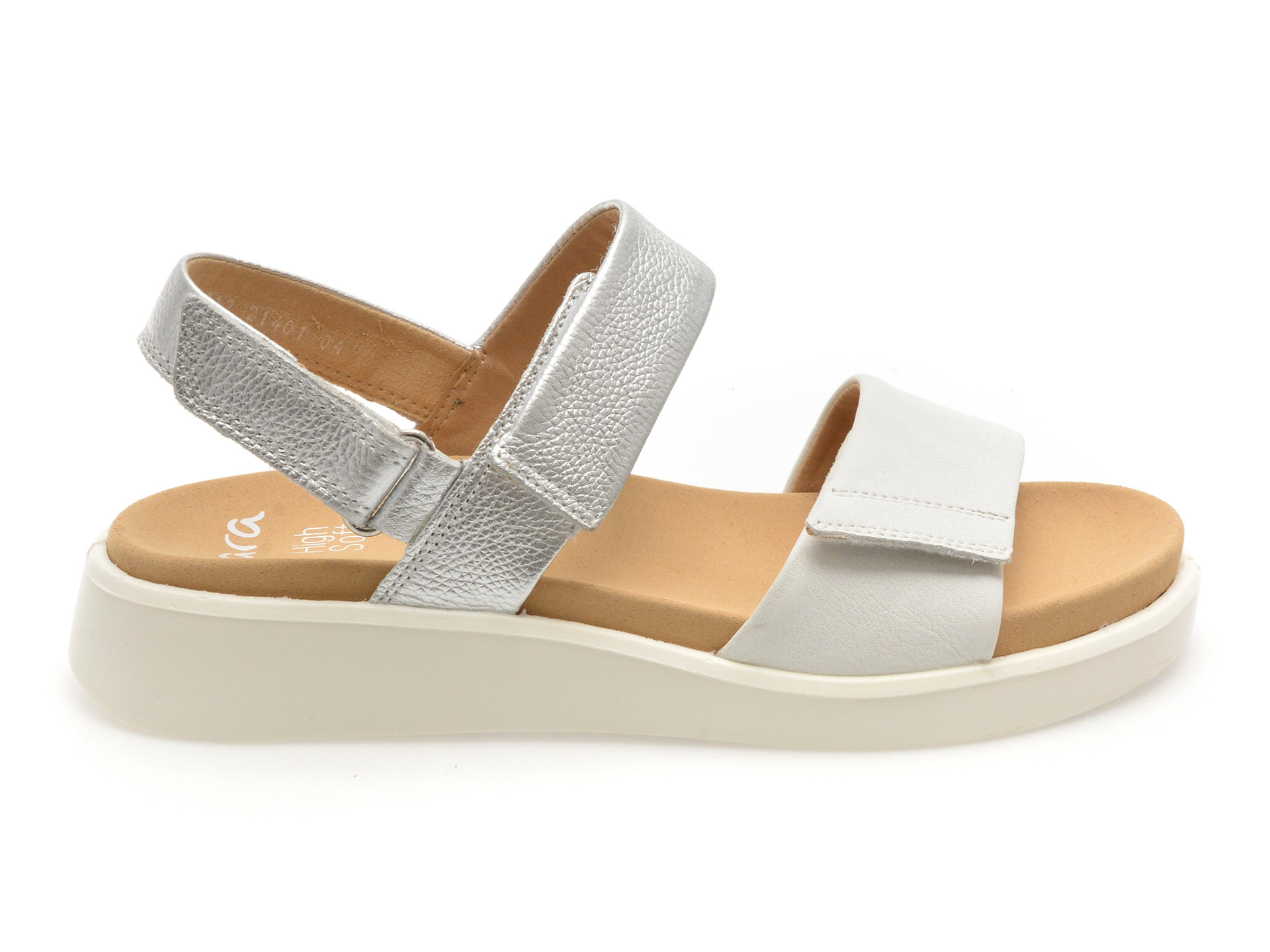 Sandale ARA argintii, 21401, din piele naturala