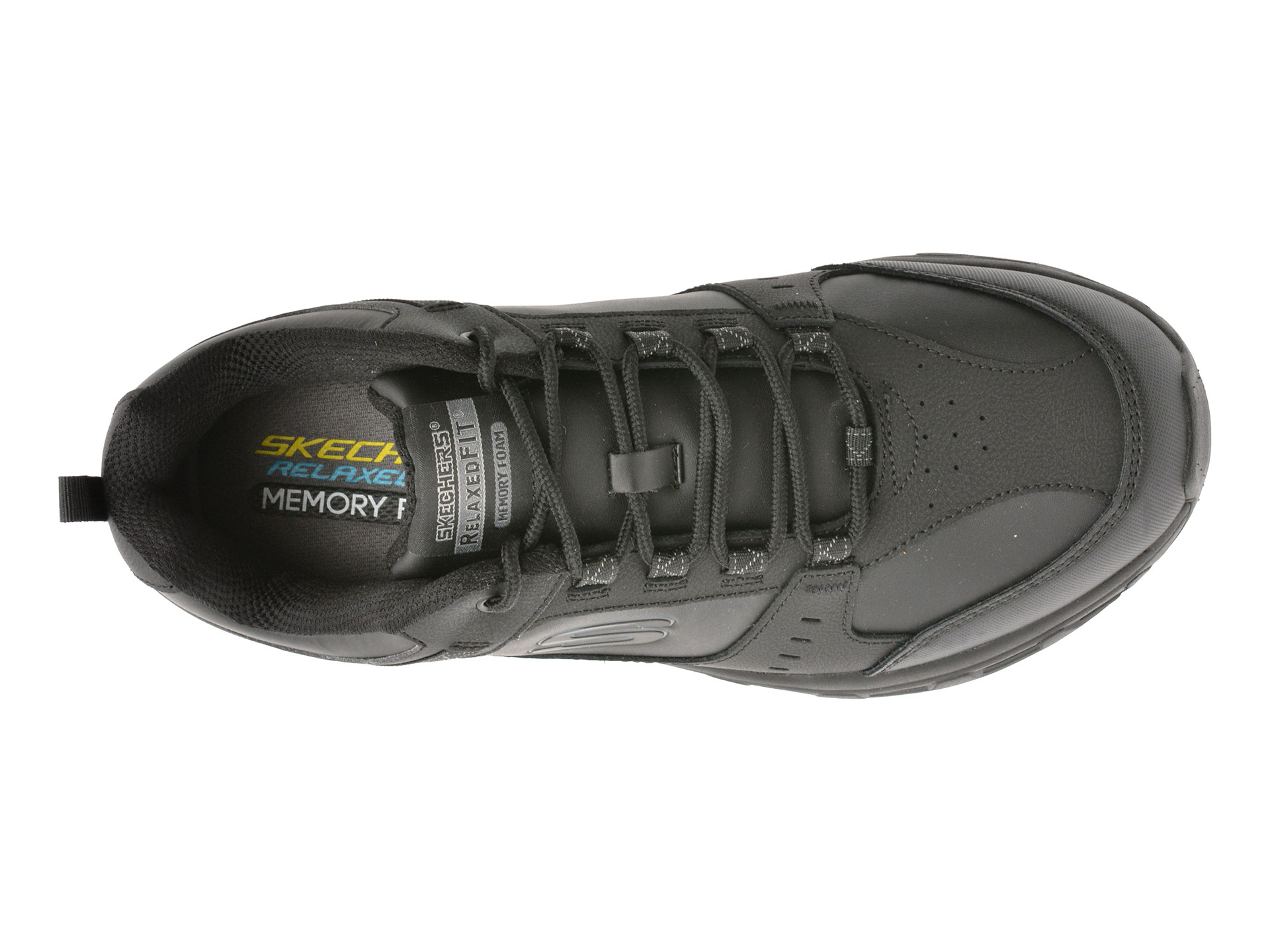 Pantofi sport SKECHERS negri, OAK CANYON, din piele ecologica