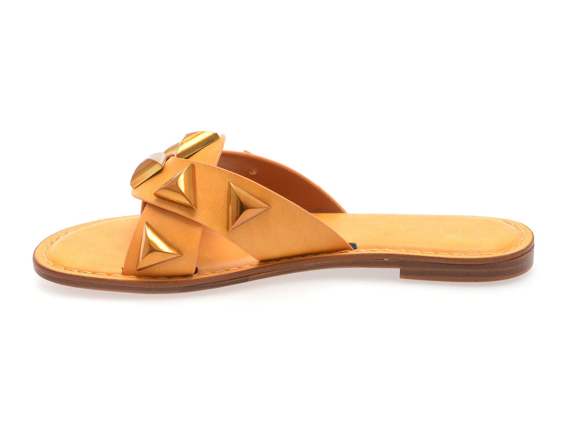 Papuci EPICA galbeni, 82922, din piele ecologica