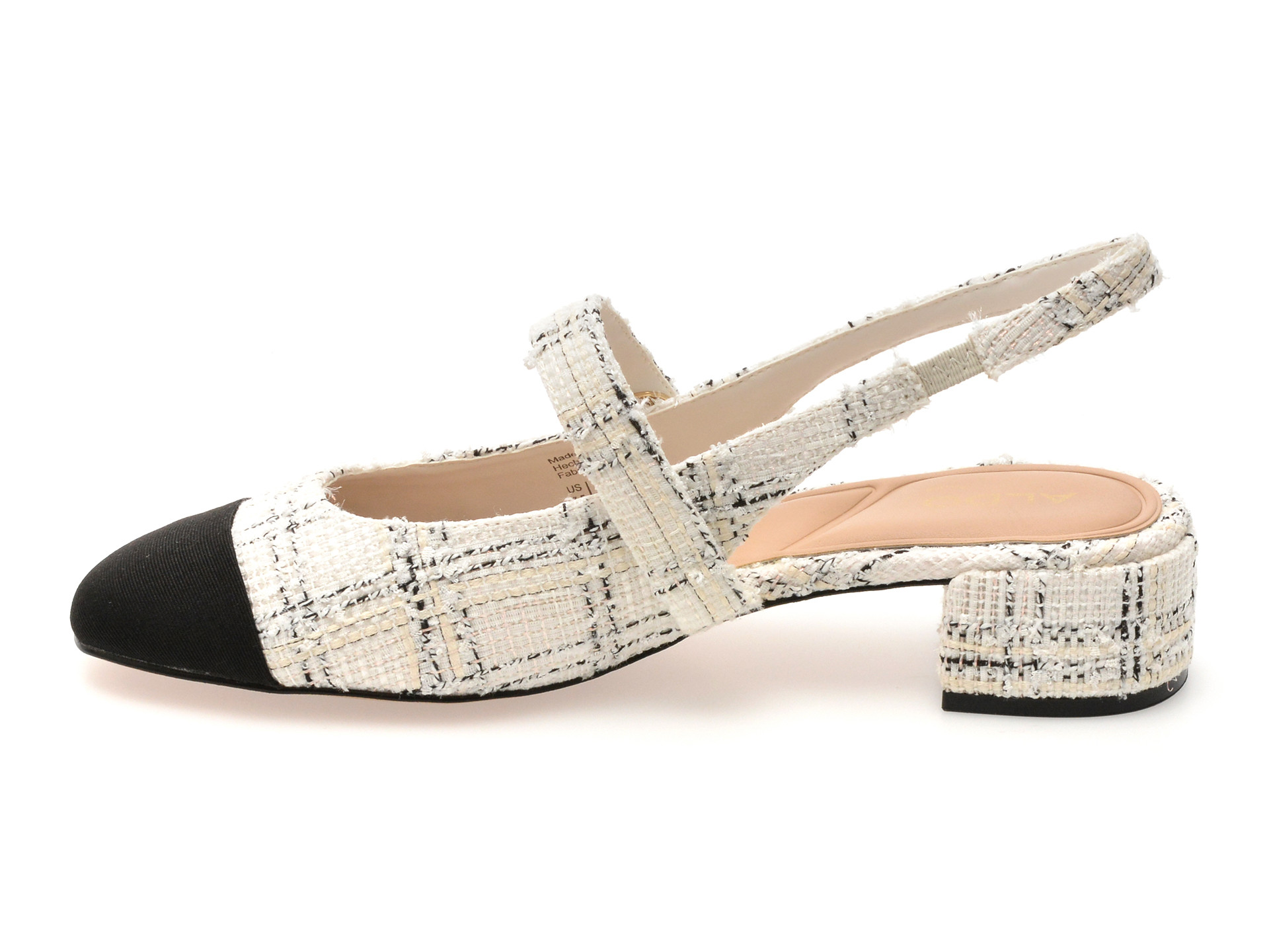 Pantofi ALDO alb-negru, AGATHE 122, din material textil