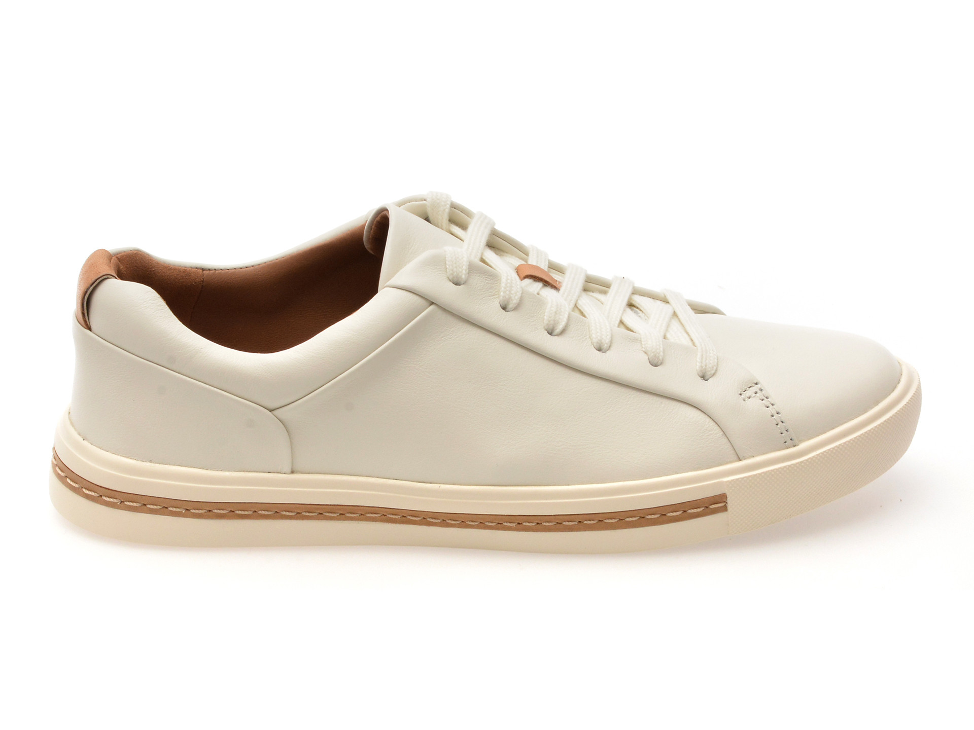 Pantofi sport clarks albi un maui lace din piele naturala
