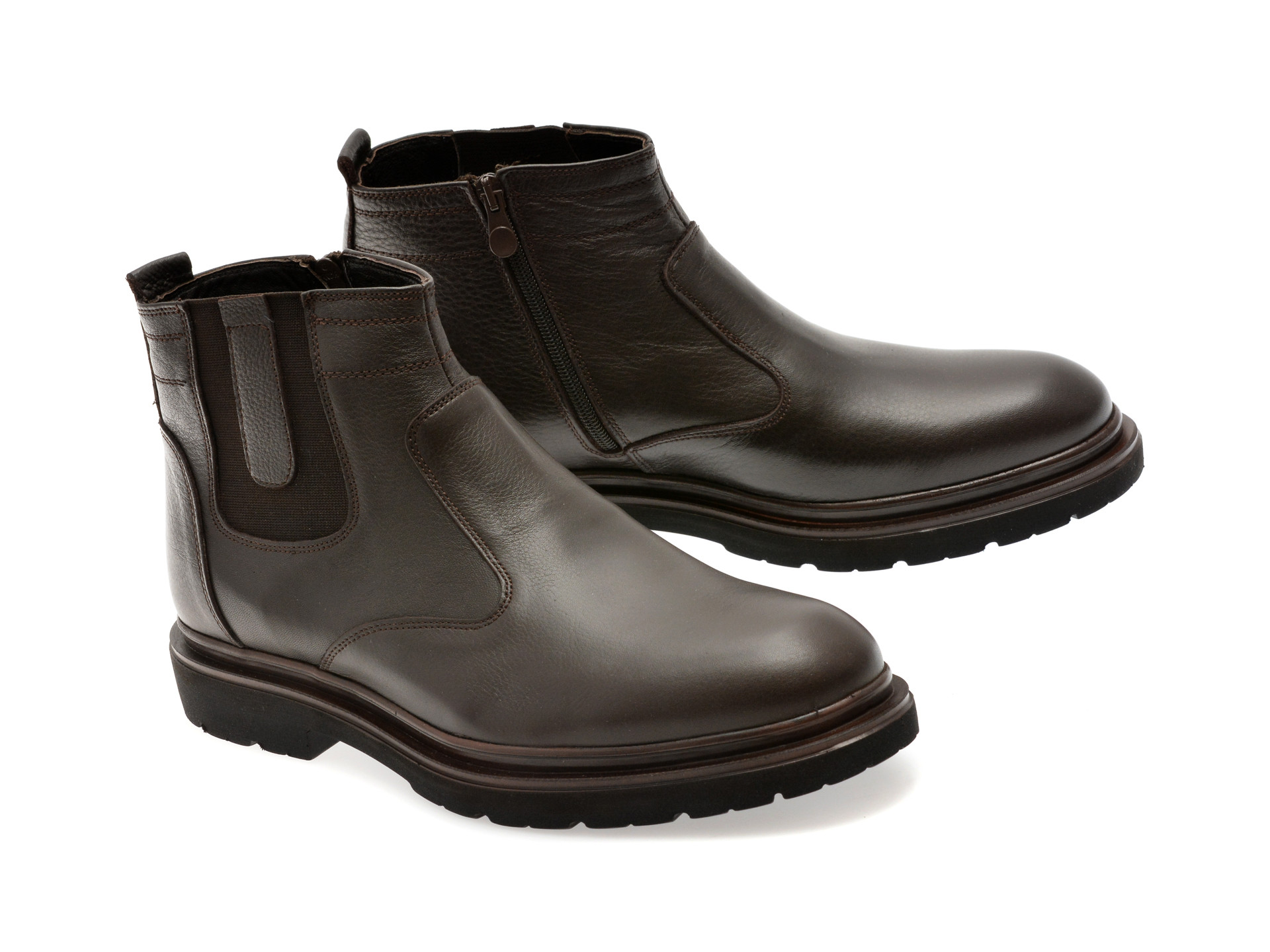 Ghete elegante OTTER maro, 252111, din piele naturala