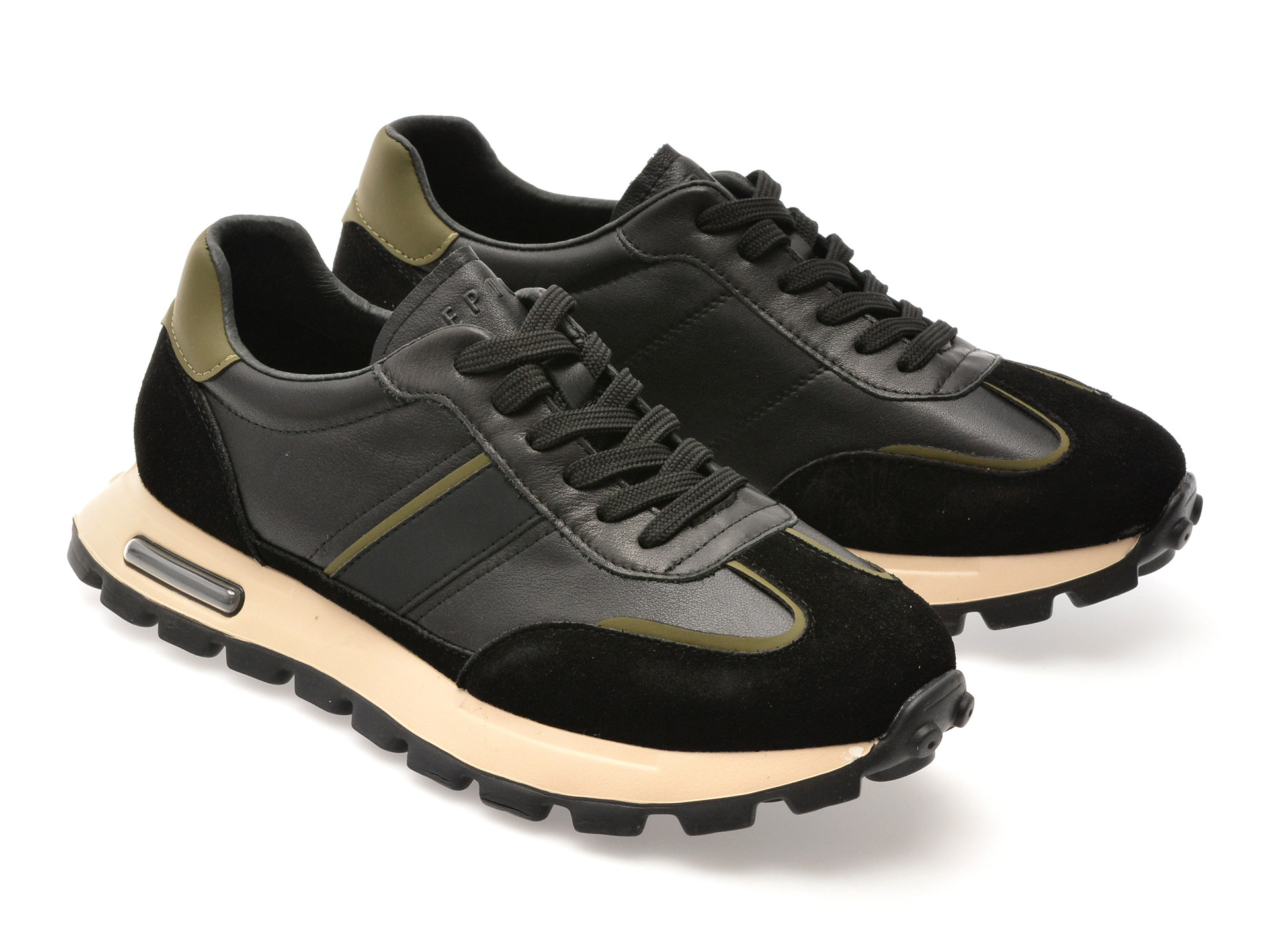 Pantofi sport EPICA negri, 31219, din piele naturala