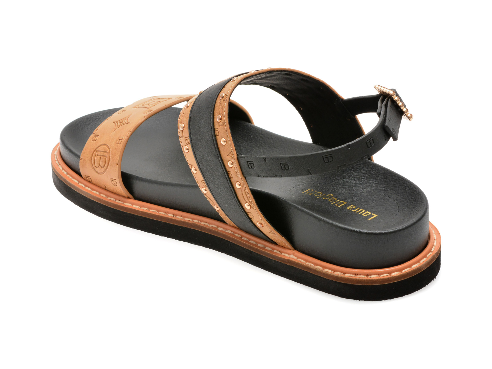 Sandale LAURA BIAGIOTTI maro, 9078, din piele ecologica