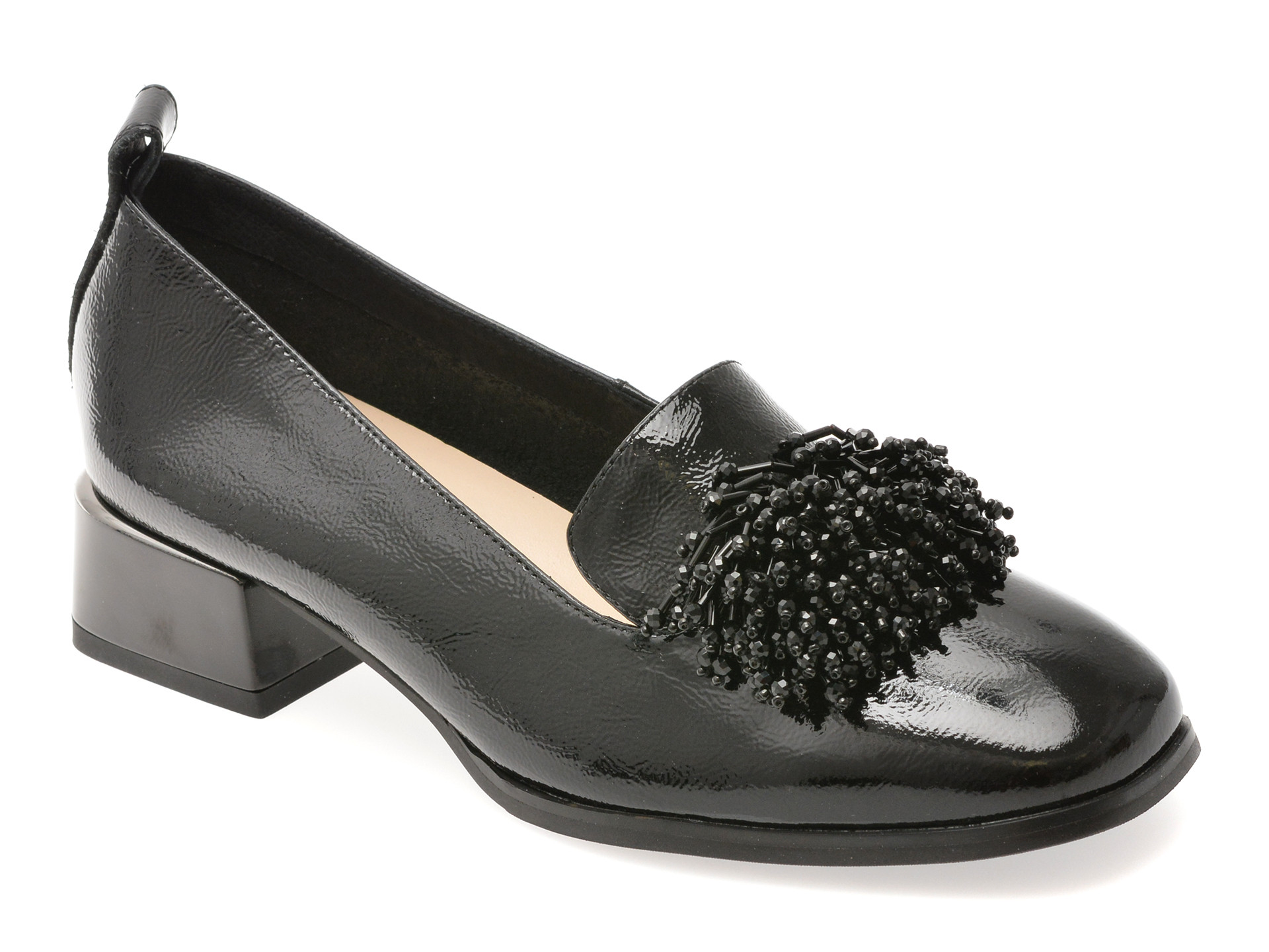 Pantofi EPICA negri, 3433, din piele naturala lacuita