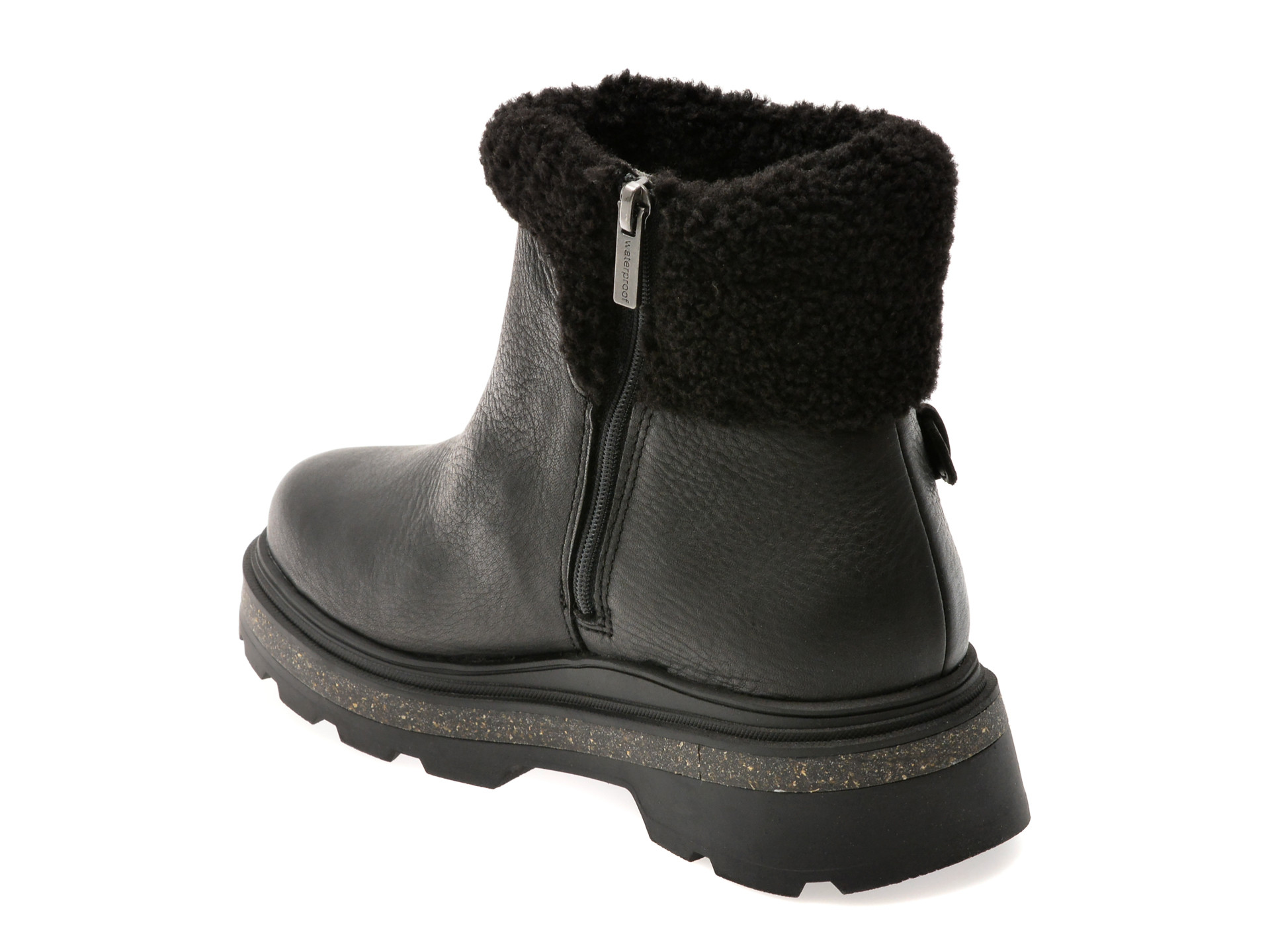 Ghete CLARKS negre,  HENCROFT MADI WP, din piele naturala