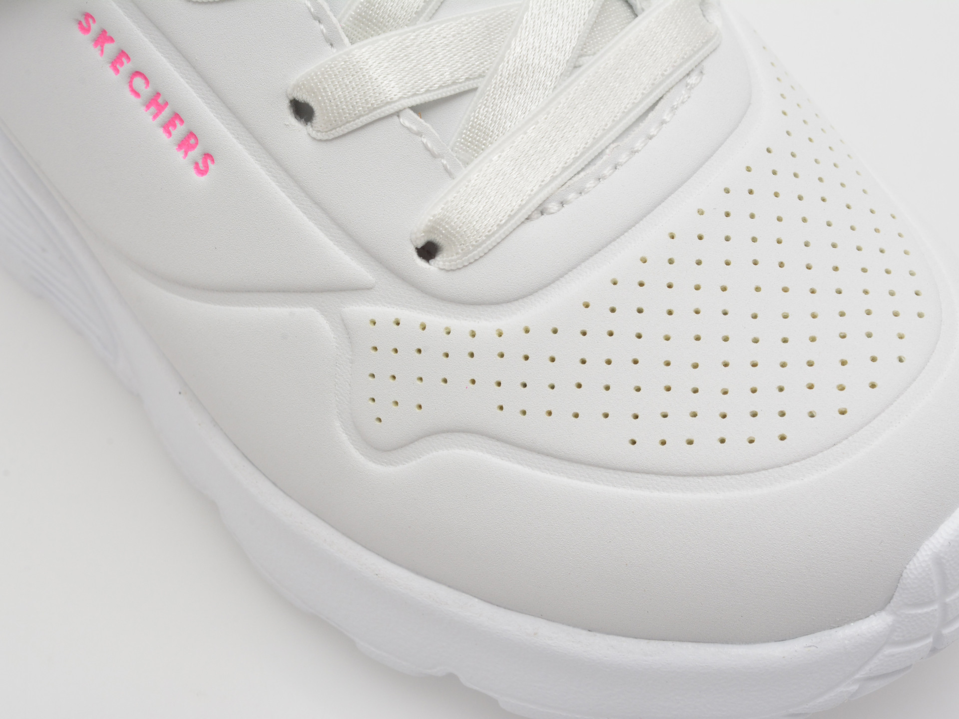 Pantofi sport SKECHERS albi, UNO LITE, din piele ecologica