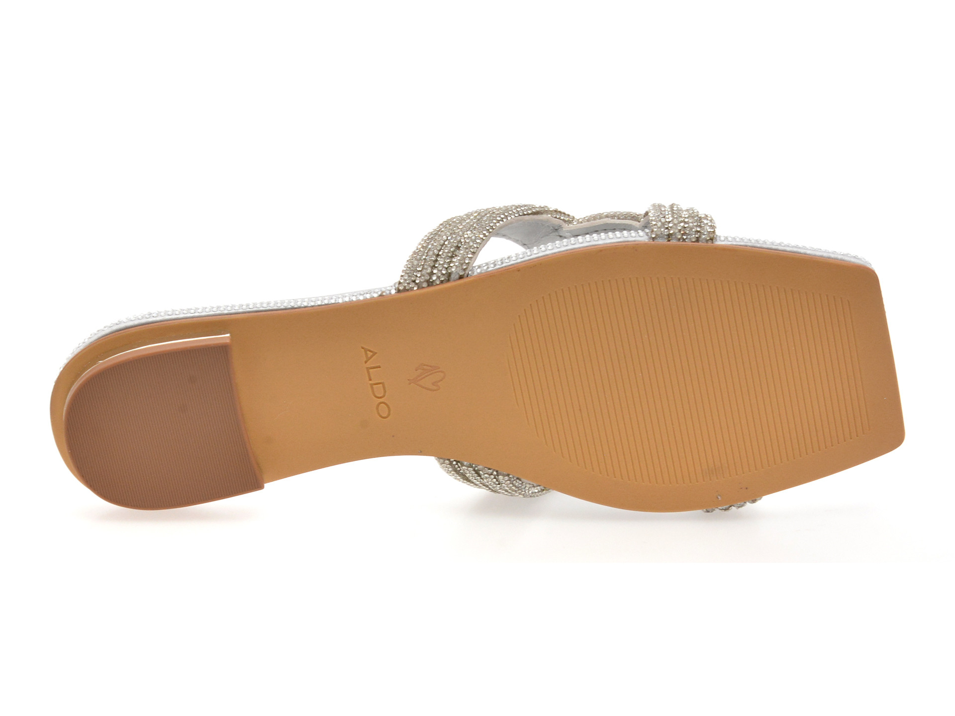 Papuci ALDO argintii, KARLINA 040, din piele ecologica