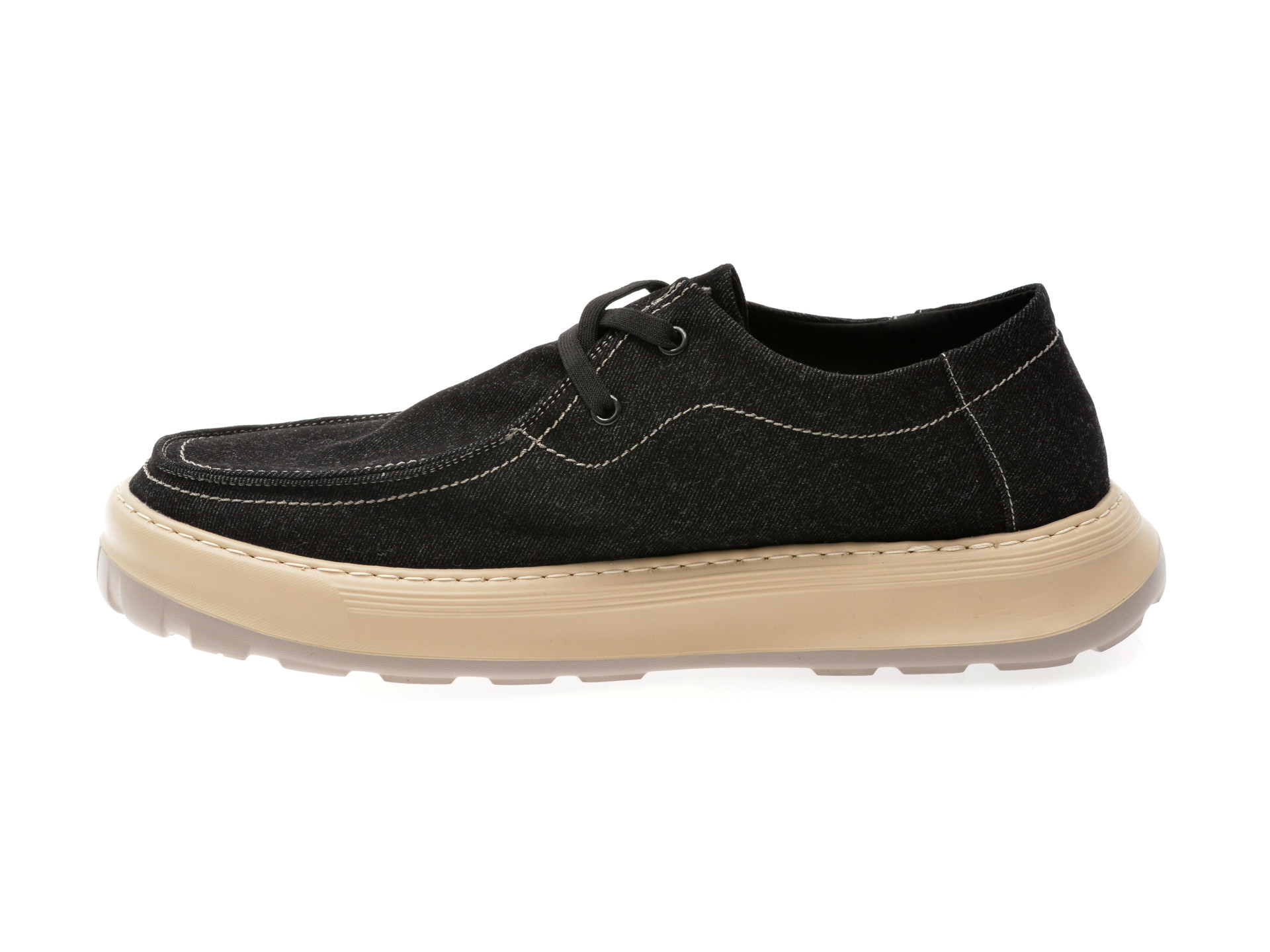 Mocasini OTTER negri, 516001, din material textil