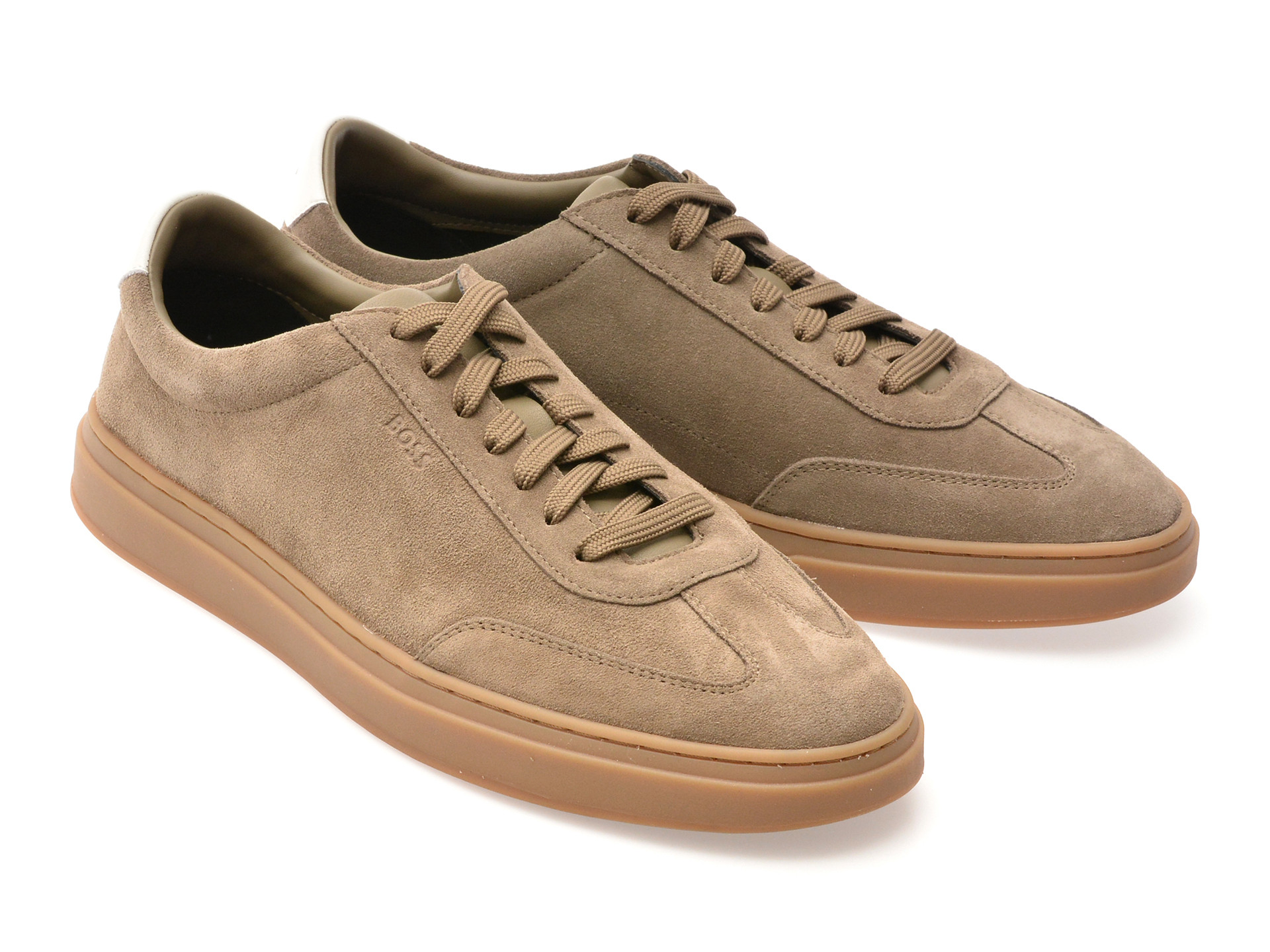 Pantofi sport BOSS kaki, 8715, din piele intorasa