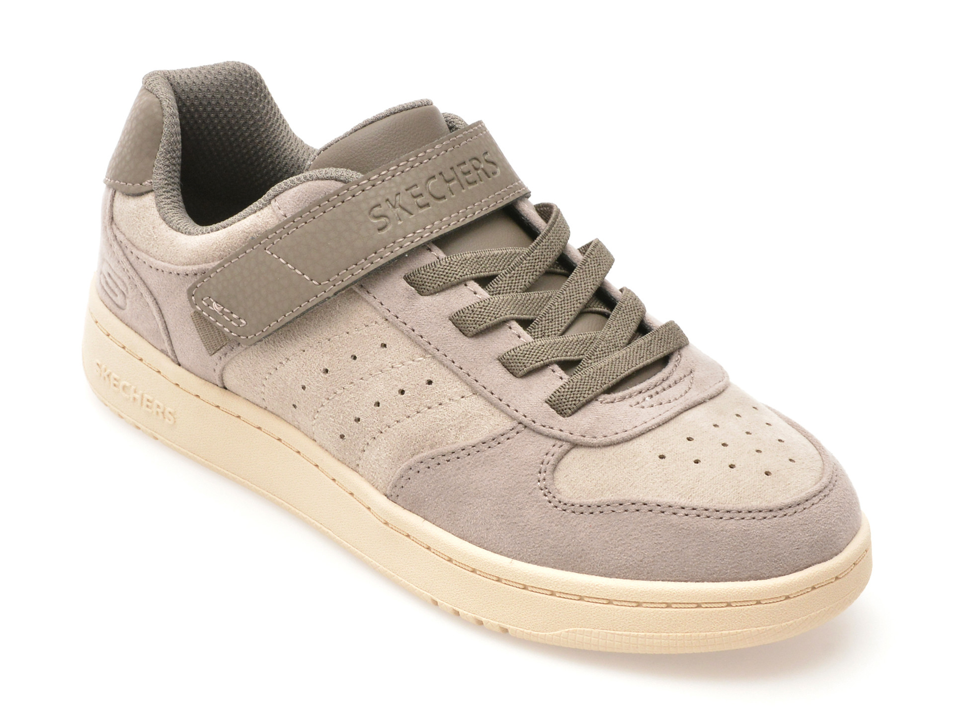 Pantofi sport SKECHERS gri, QUICK STREET, din material textil