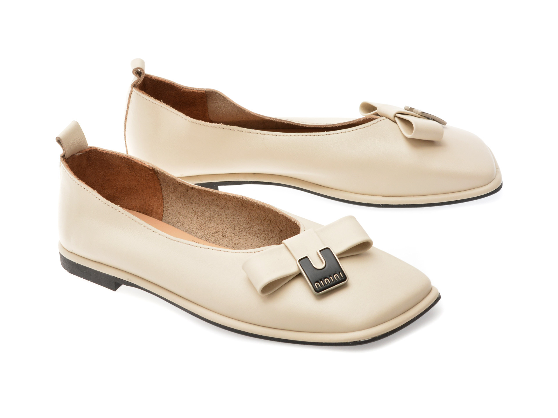 Balerini IMAGE bej, 574288, din piele naturala