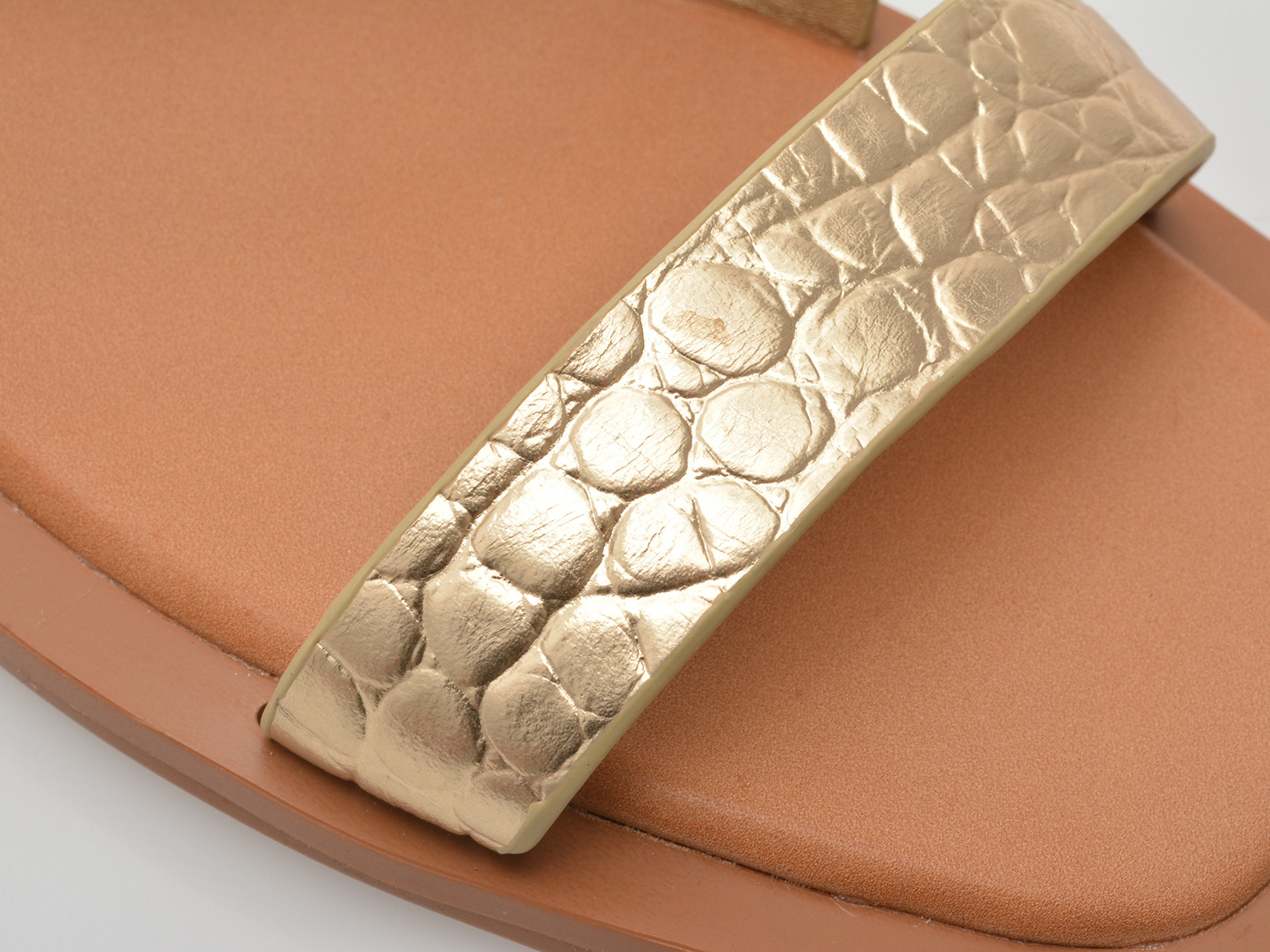 Sandale ALDO aurii, GRUGAR 711, din piele croco