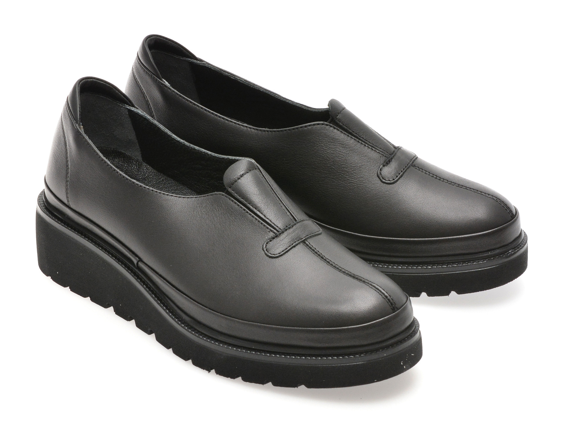 Pantofi IMAGE negri, 5763537, din piele naturala