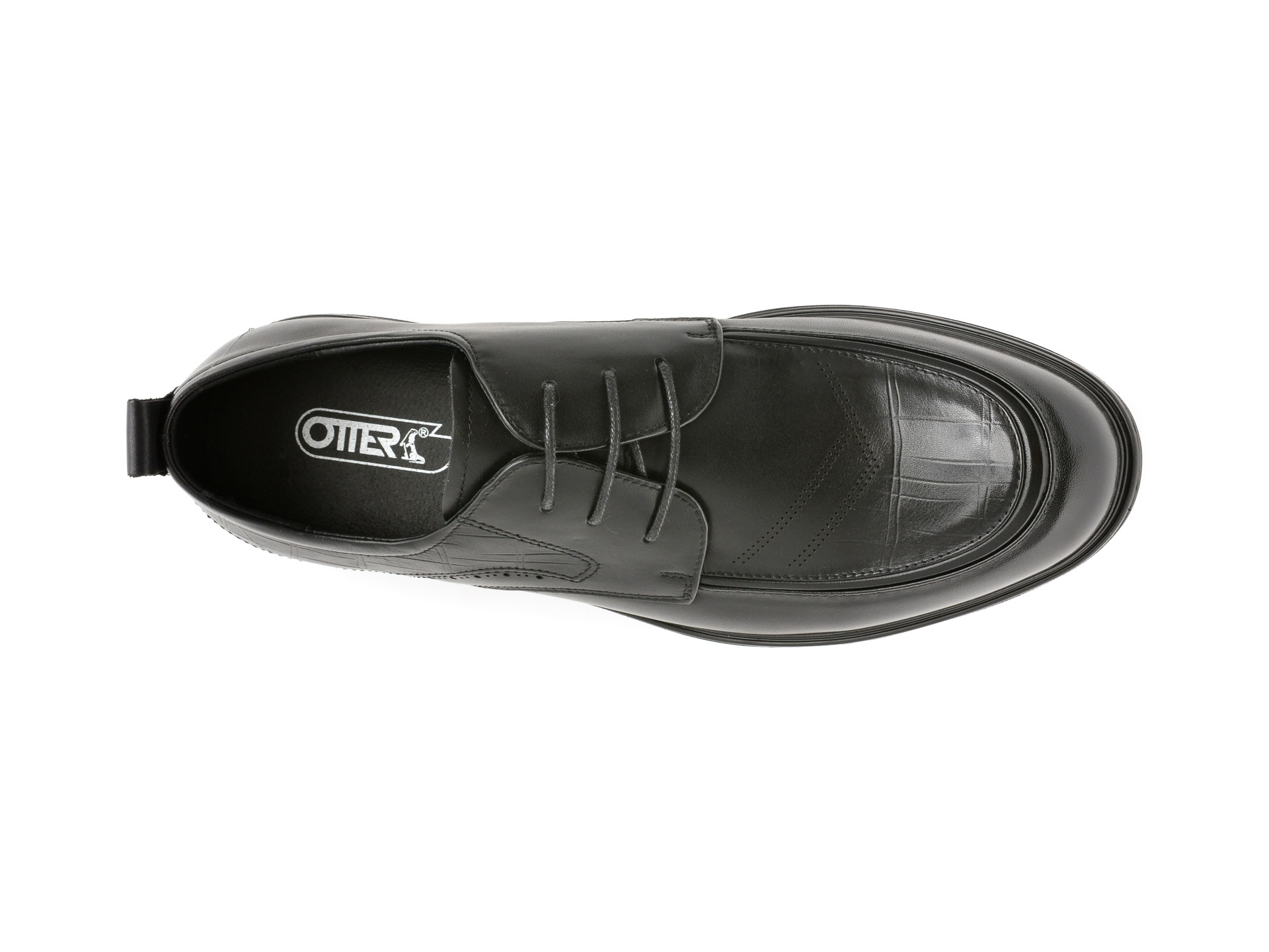 Pantofi OTTER negri, T8008, din piele naturala