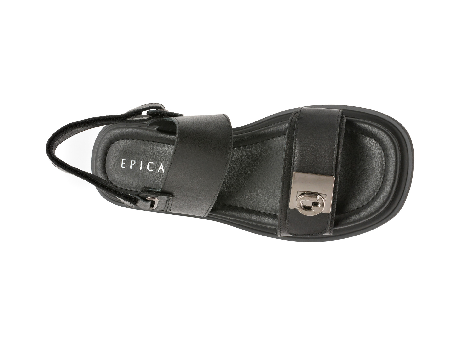 Sandale EPICA negre, 1302H17, din piele naturala