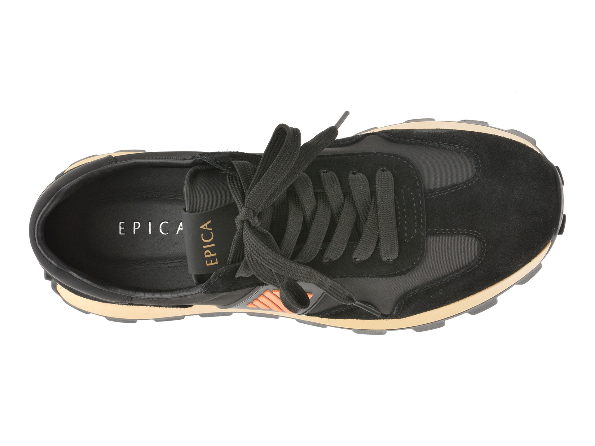 Pantofi sport EPICA negri, 110016, din material textil