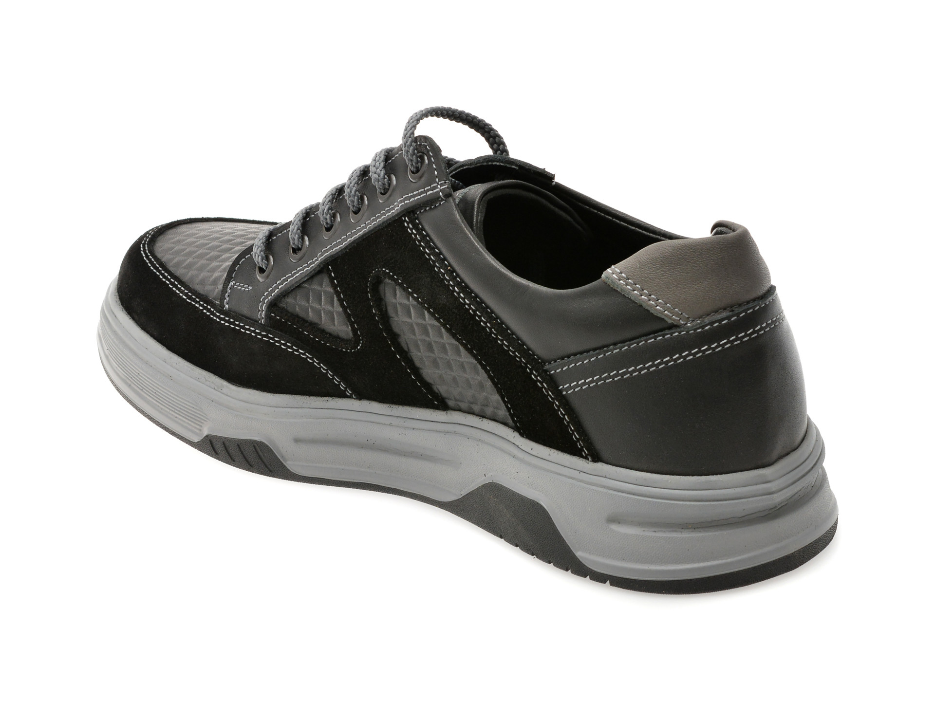 Pantofi sport OTTER negri, 1374, din piele naturala