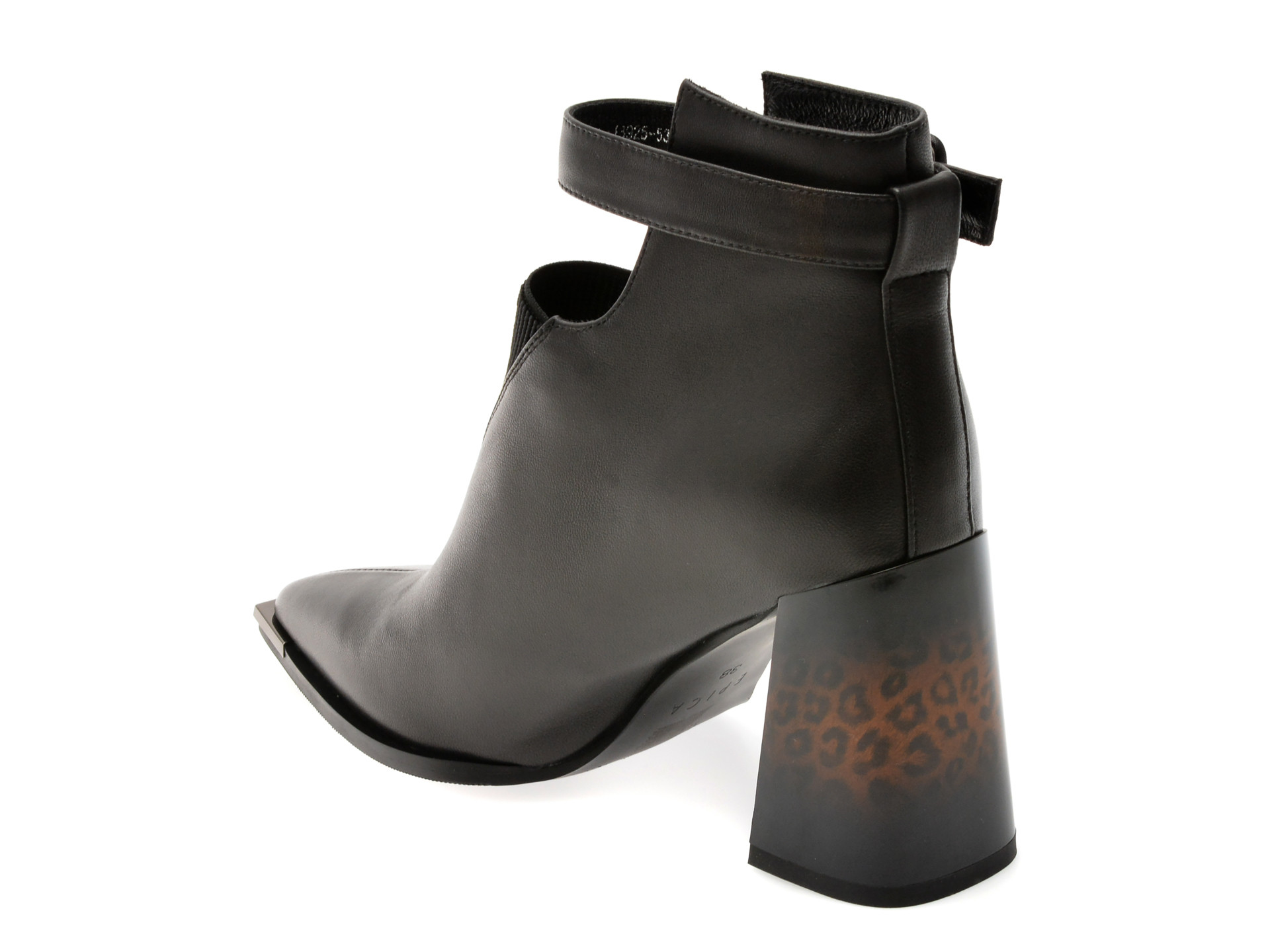 Botine elegante EPICA negre, J3925, din piele naturala