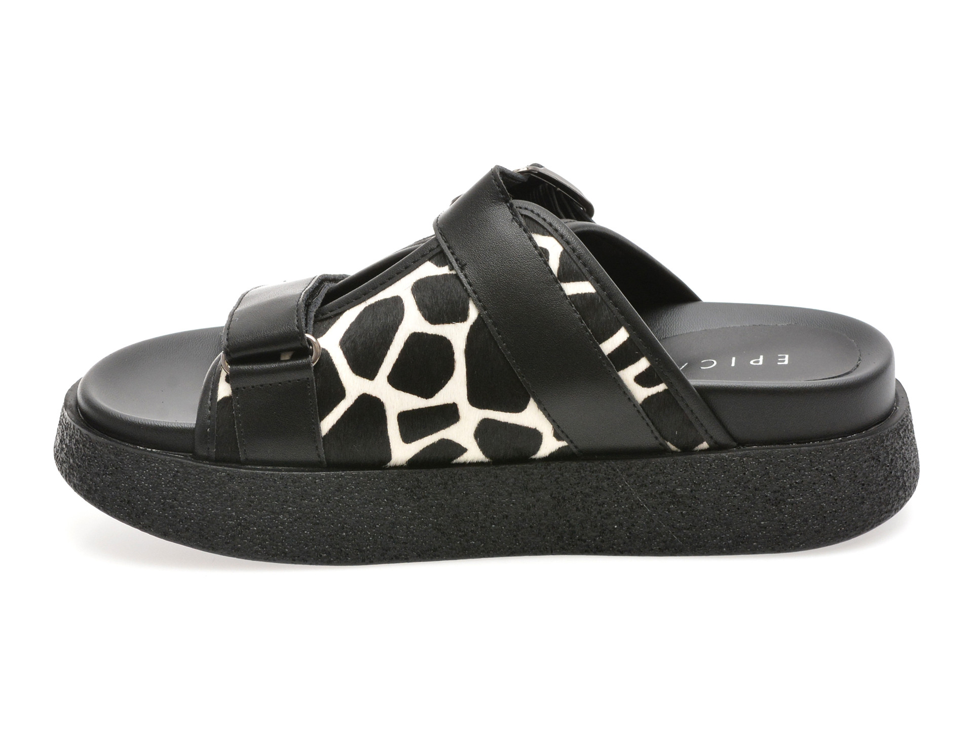 Papuci EPICA negri, 1350C20, din piele naturala