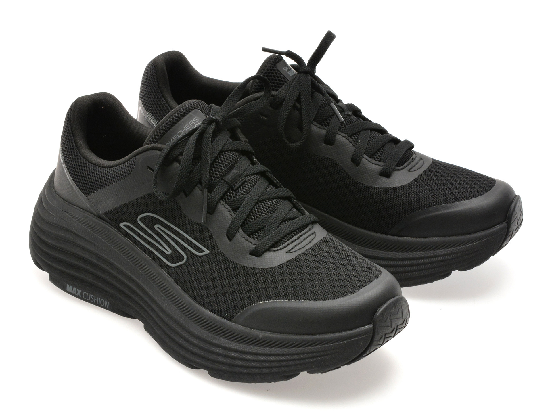 Pantofi sport SKECHERS negri, MAX CUSHIONING ENDEAVOUR, din material textil