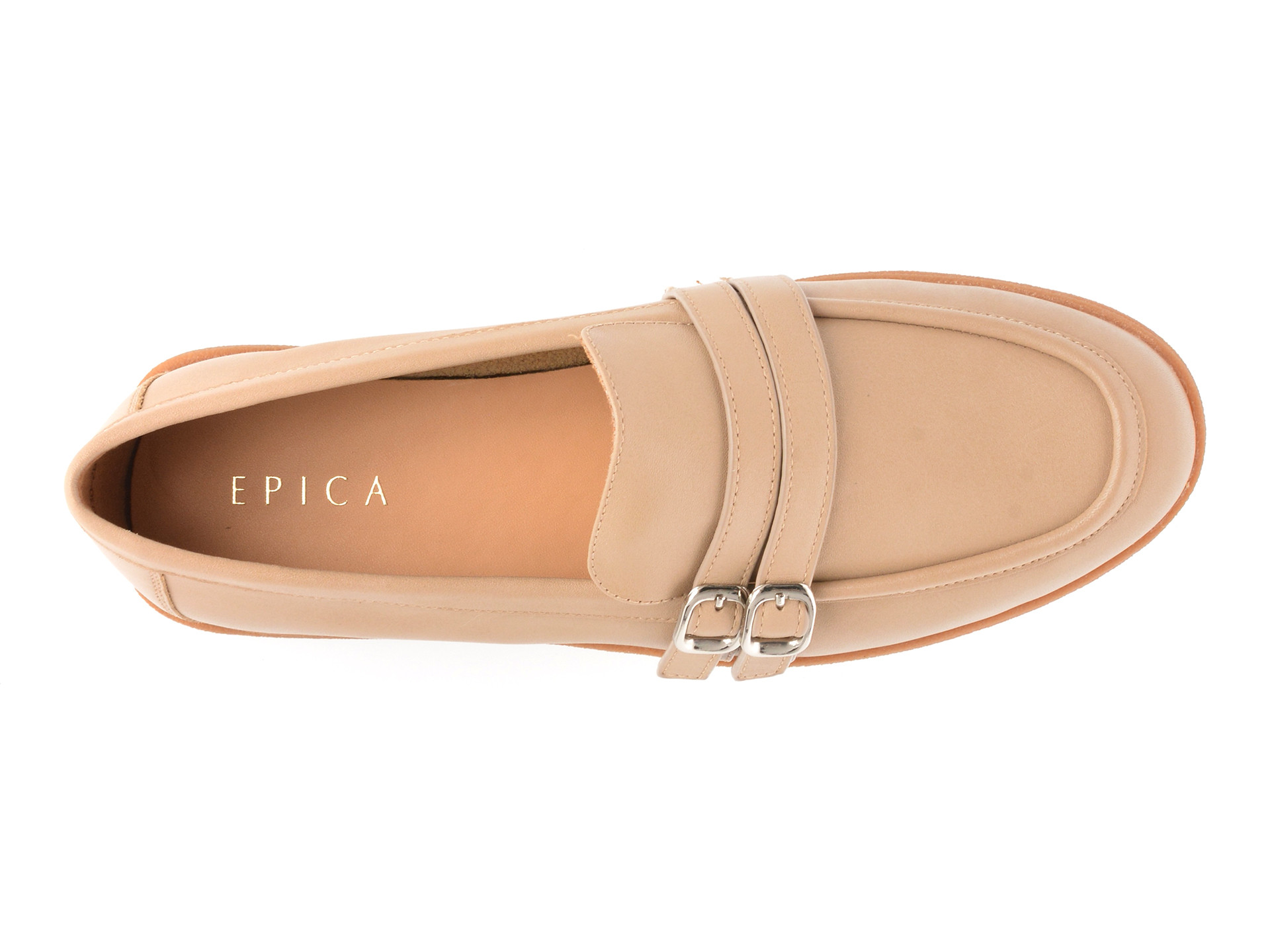 Mocasini EPICA nude, 1197D30, din piele naturala