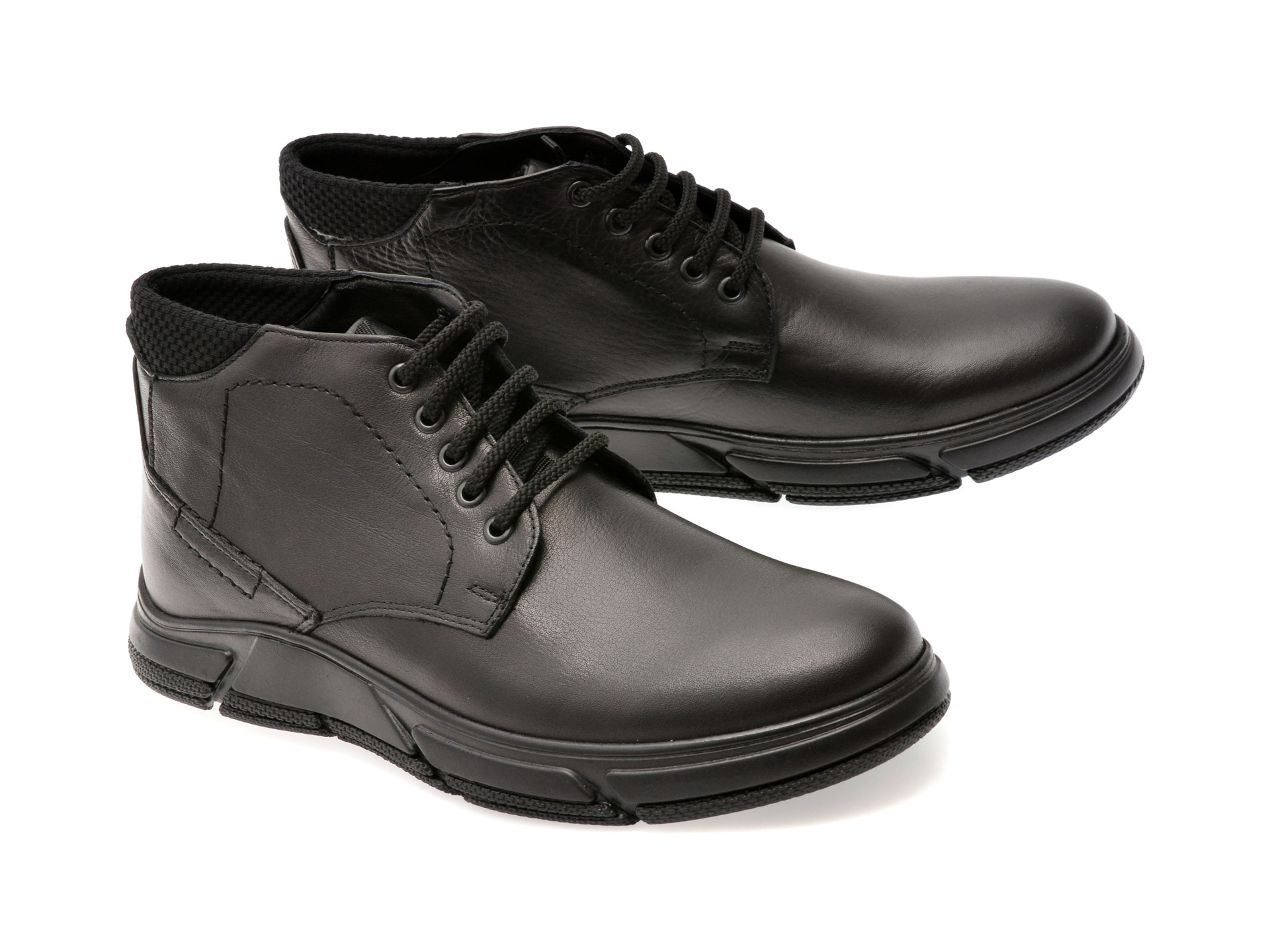 Ghete OTTER negre, 7346, din piele naturala